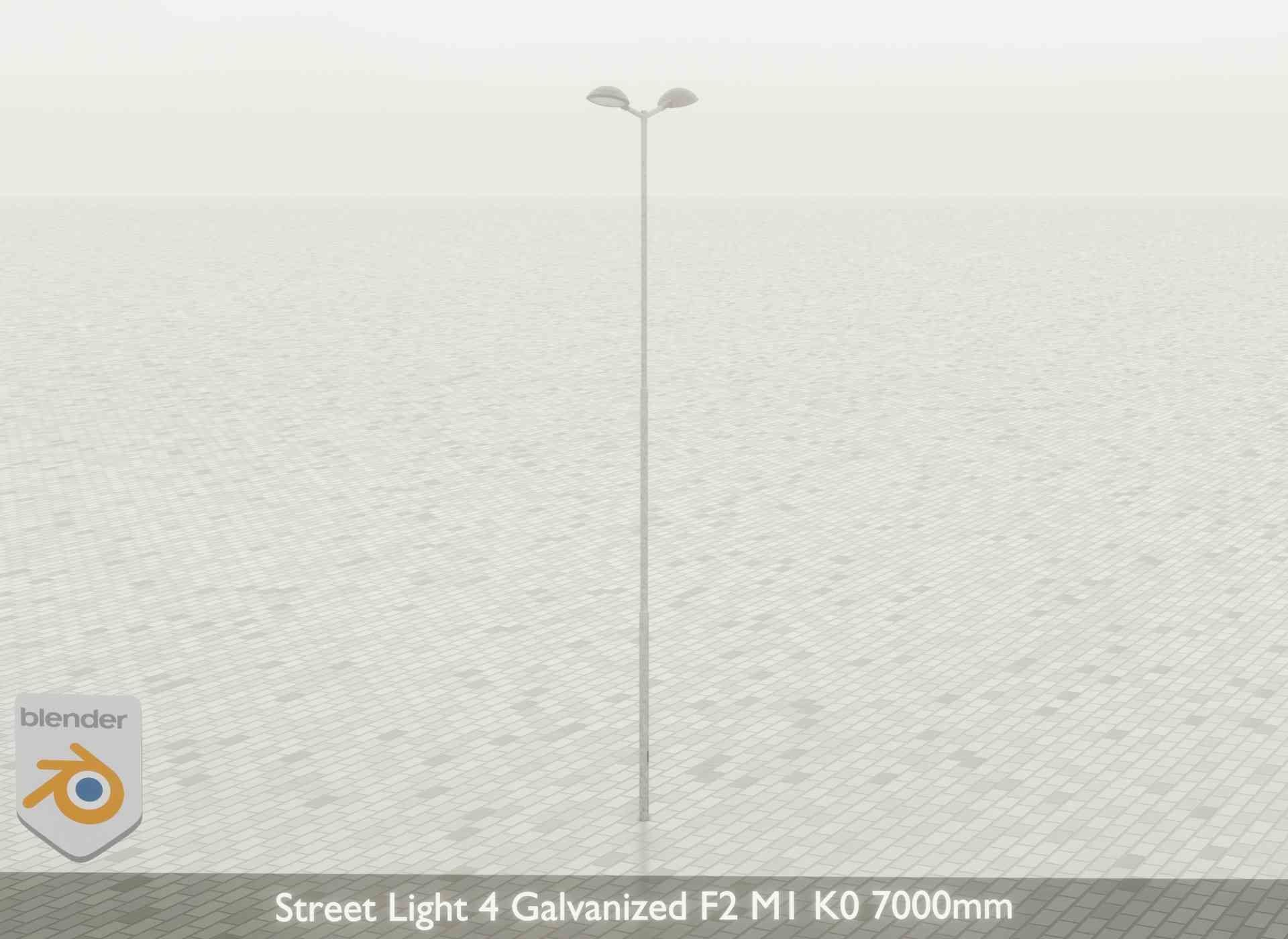 Street Light 4 Galvanized F2 M1 K0 7000mm Low-poly 3D model_54