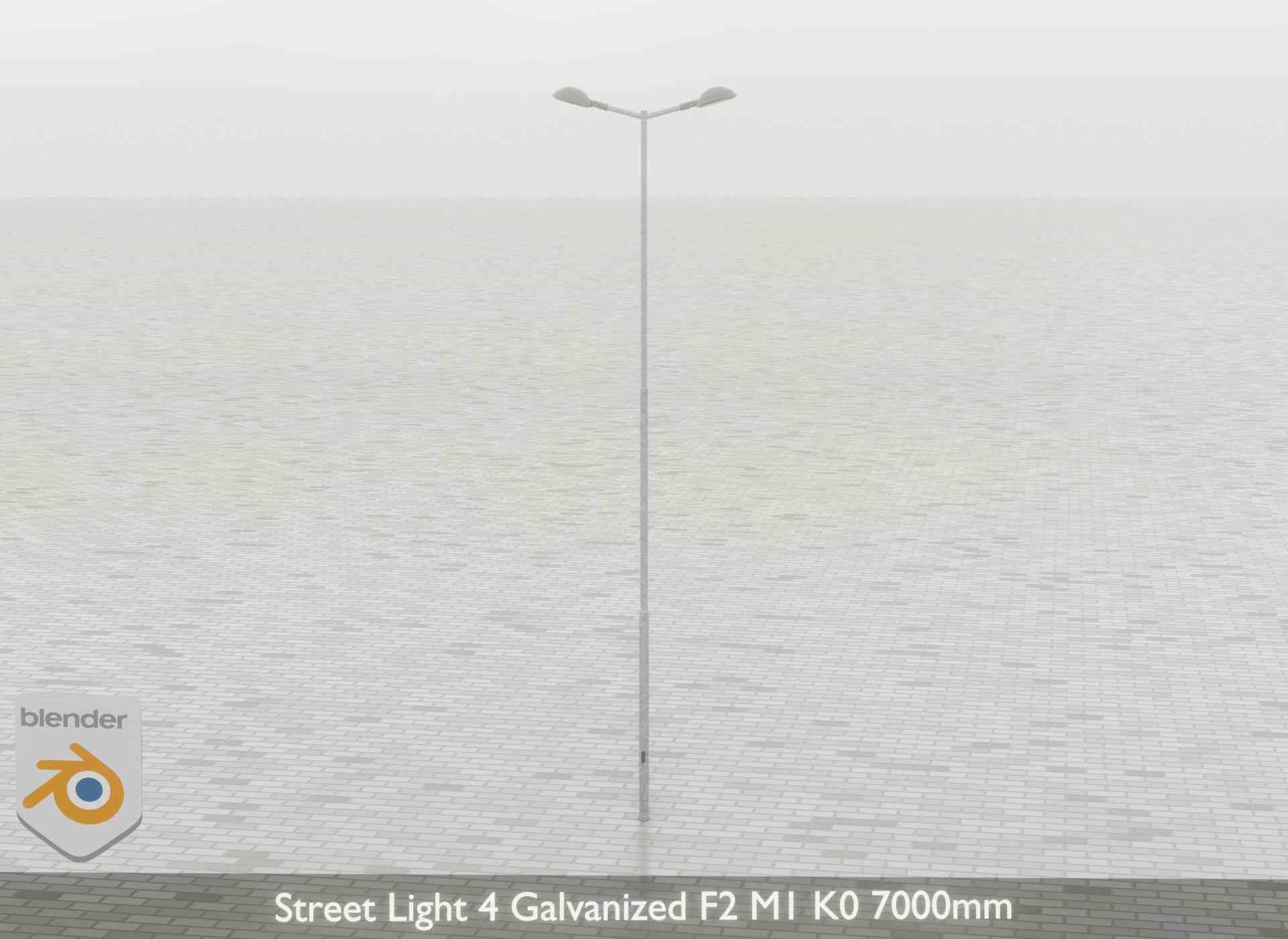 Street Light 4 Galvanized F2 M1 K0 7000mm Low-poly 3D model_62