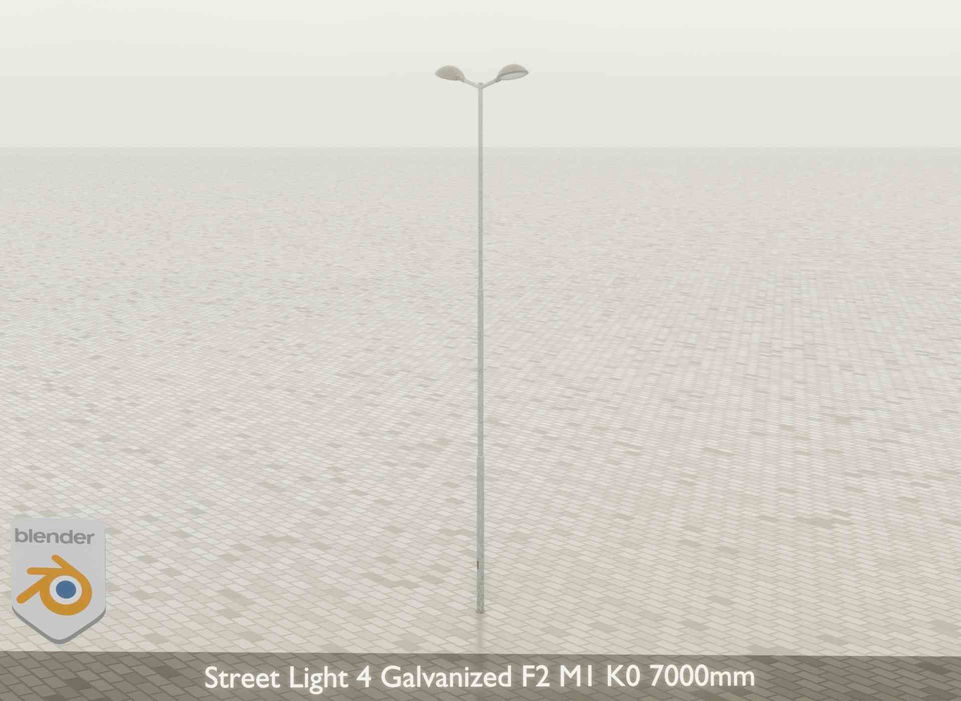Street Light 4 Galvanized F2 M1 K0 7000mm Low-poly 3D model_47