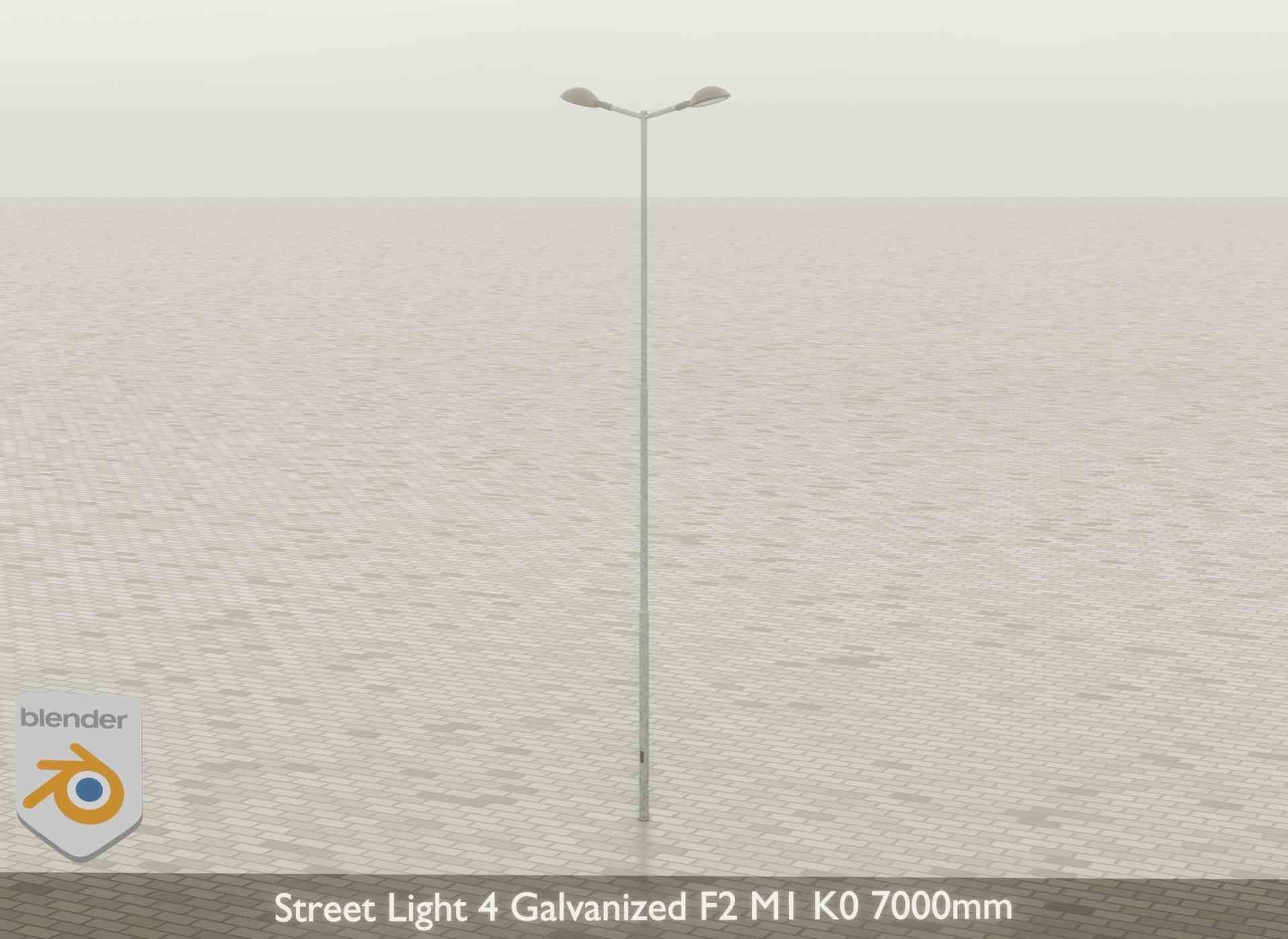 Street Light 4 Galvanized F2 M1 K0 7000mm Low-poly 3D model_44