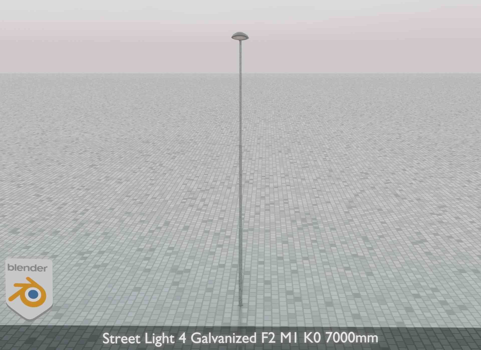 Street Light 4 Galvanized F2 M1 K0 7000mm Low-poly 3D model_71