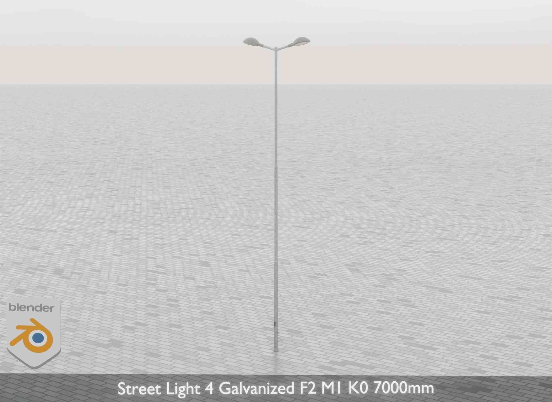 Street Light 4 Galvanized F2 M1 K0 7000mm Low-poly 3D model_65