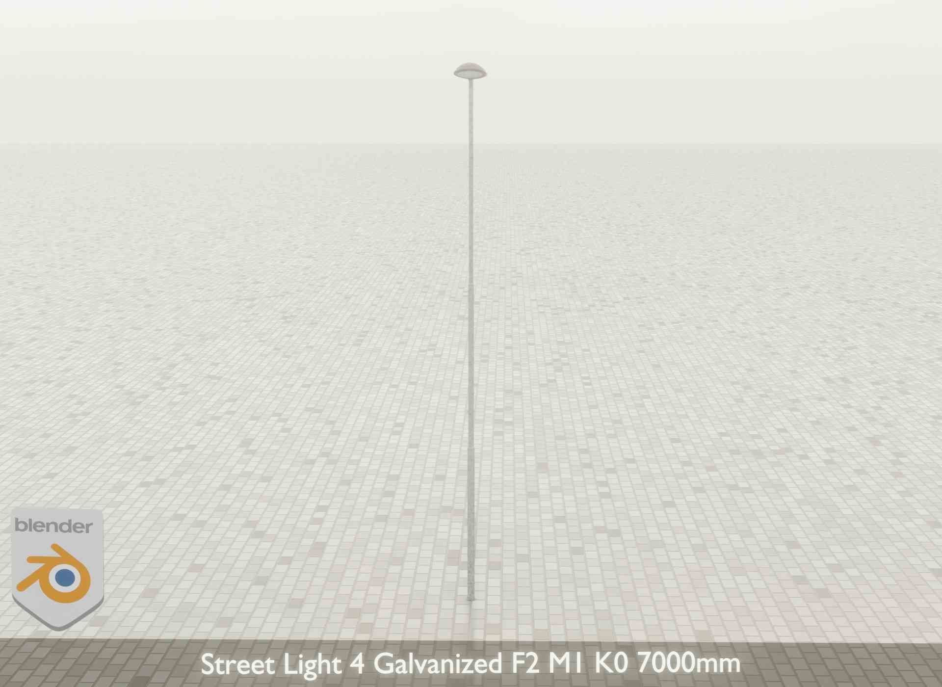Street Light 4 Galvanized F2 M1 K0 7000mm Low-poly 3D model_51