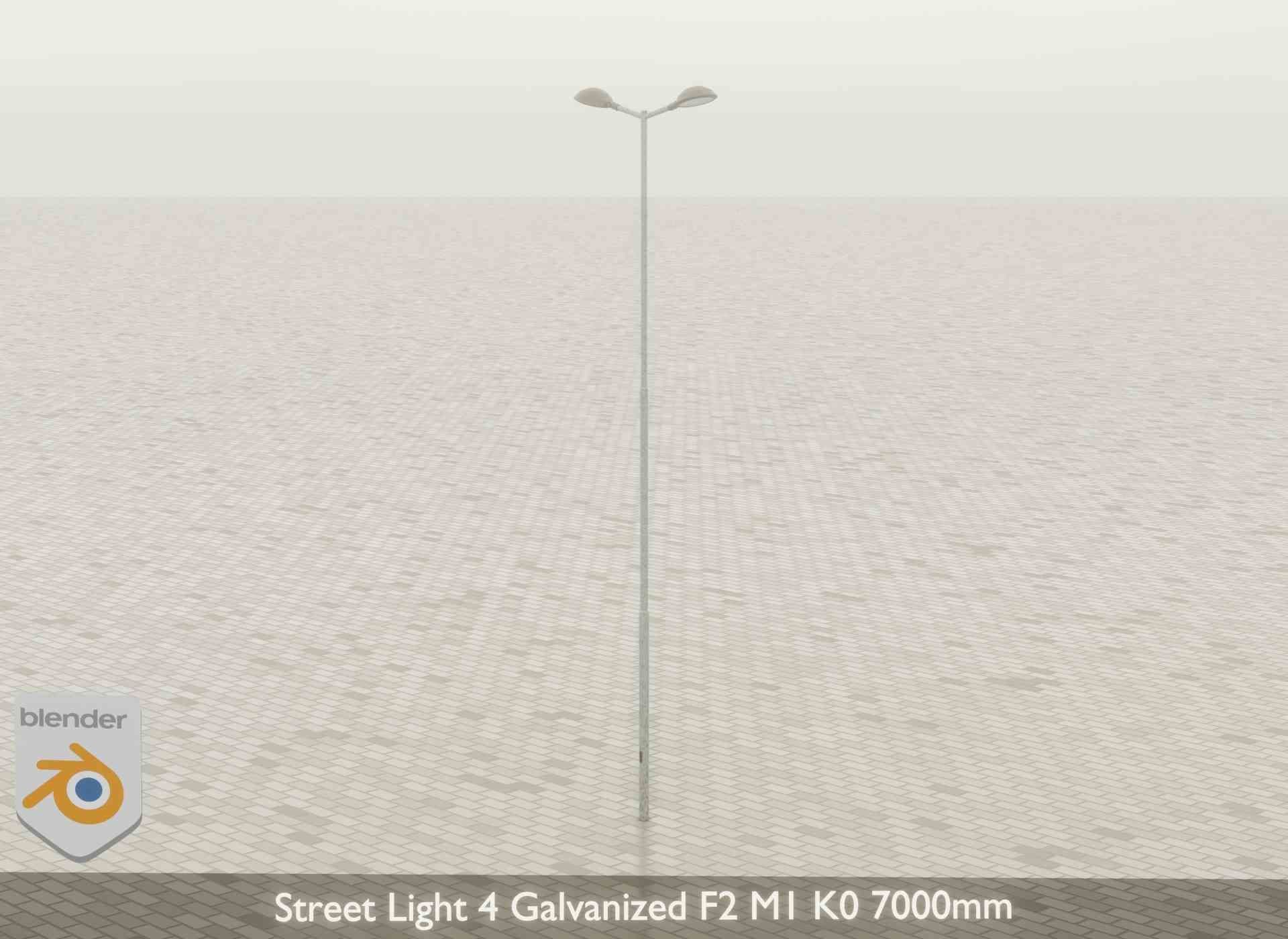 Street Light 4 Galvanized F2 M1 K0 7000mm Low-poly 3D model_46
