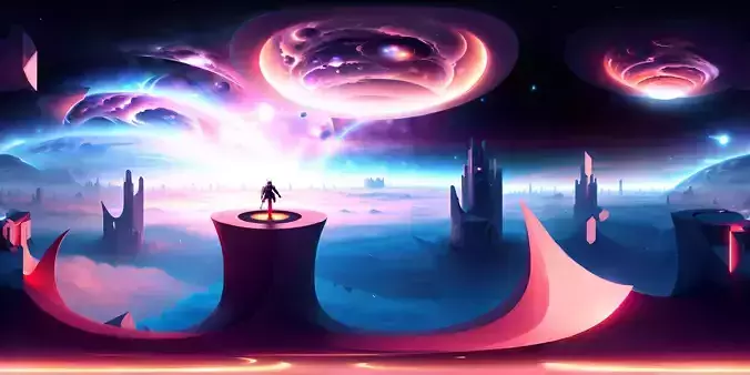 Skybox Futuristic Skyline Free 3D model