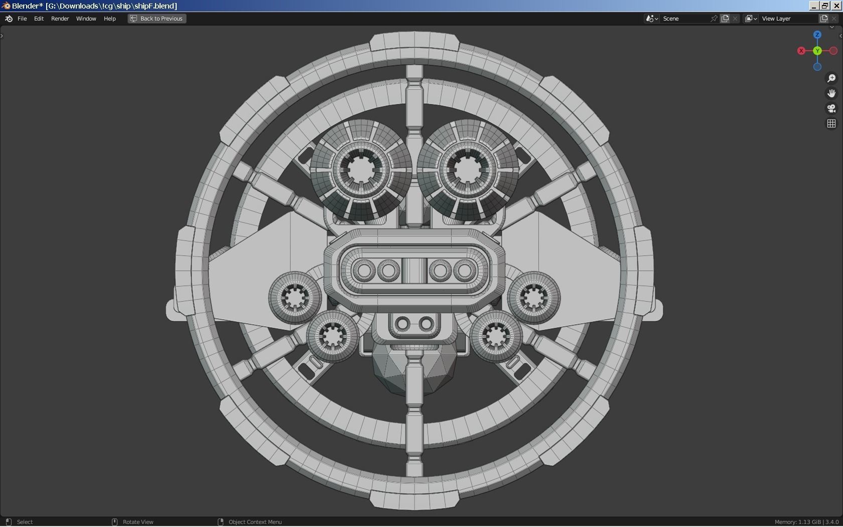 Sci-Fi Spaceship 3D model_9