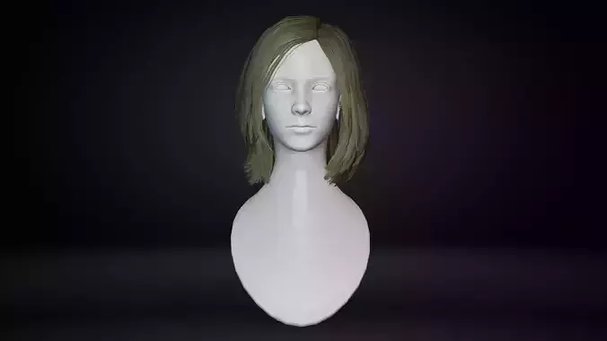 Female Hair Low-poly 3D model Female Hair Low-poly 3D model