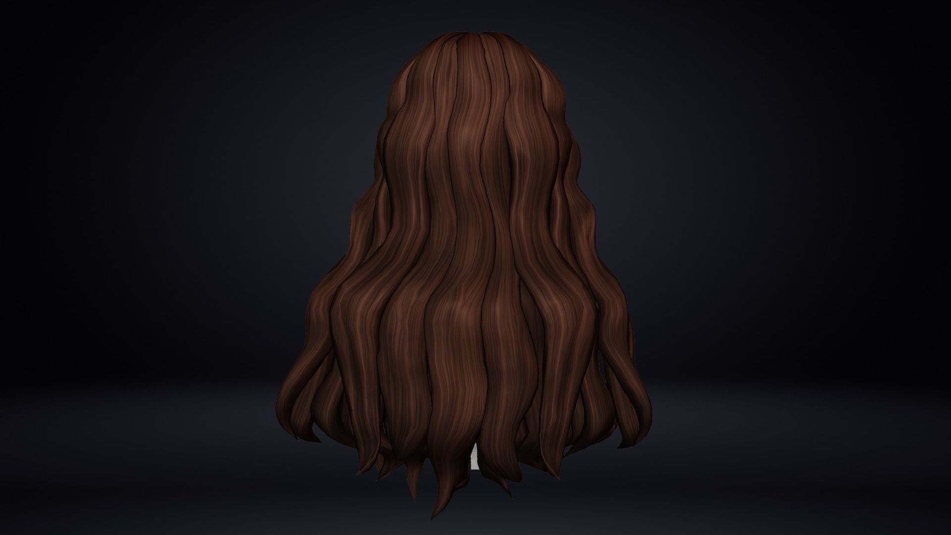 Female Hair Low-poly 3D model_13