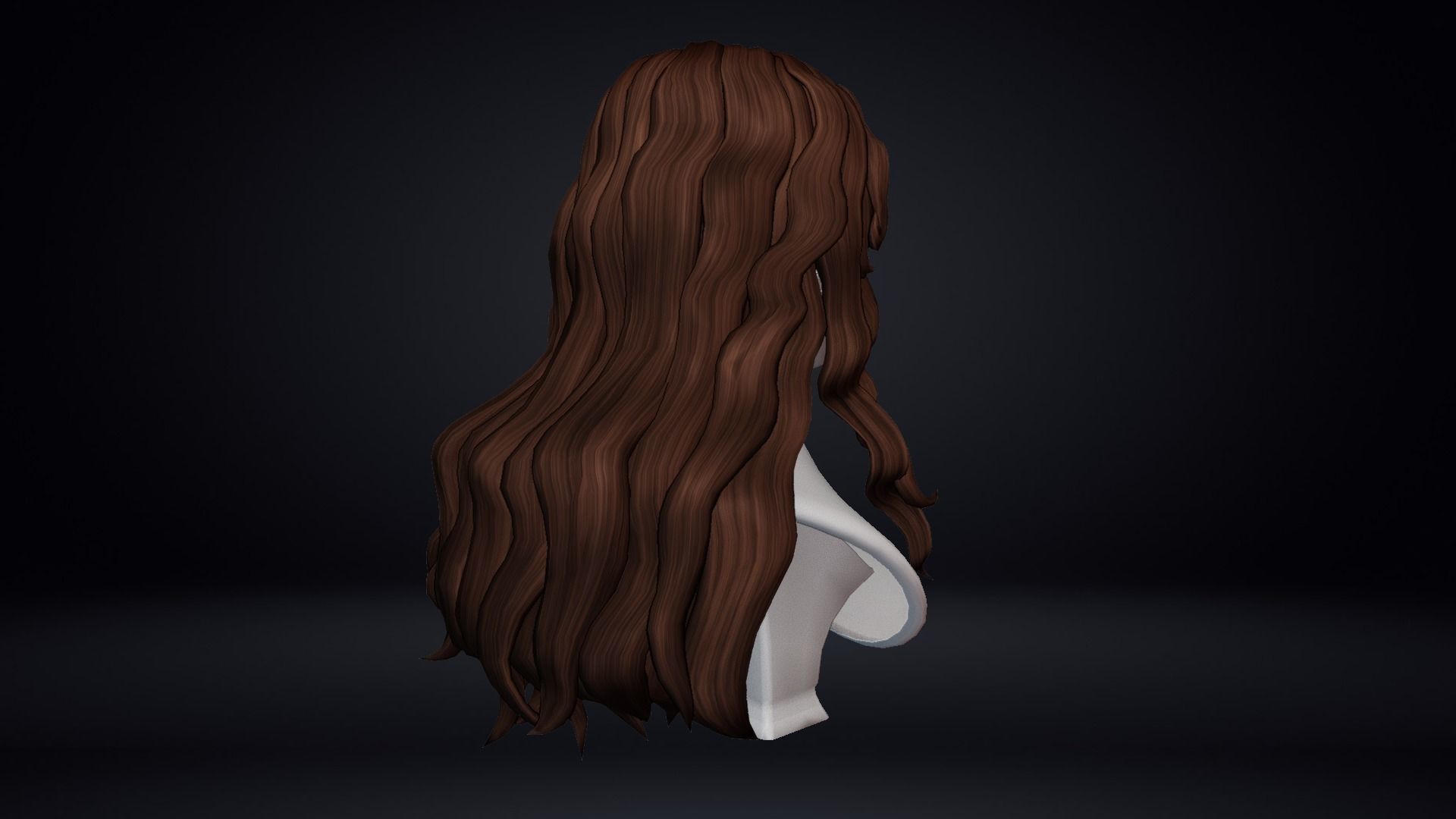 Female Hair Low-poly 3D model_12