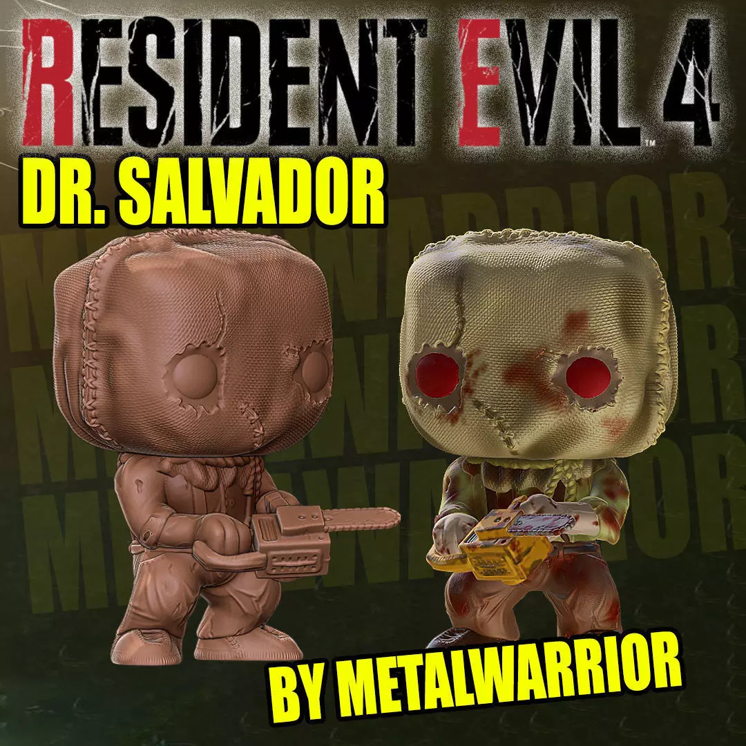 RESIDENT EVIL 4  Dr SALVADOR  FUNKO POP 3D print model_0