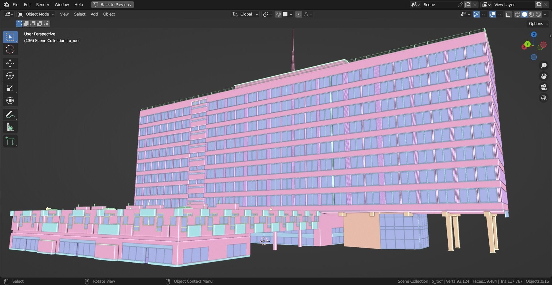 Eastern European Building 013 Low-poly 3D model_14