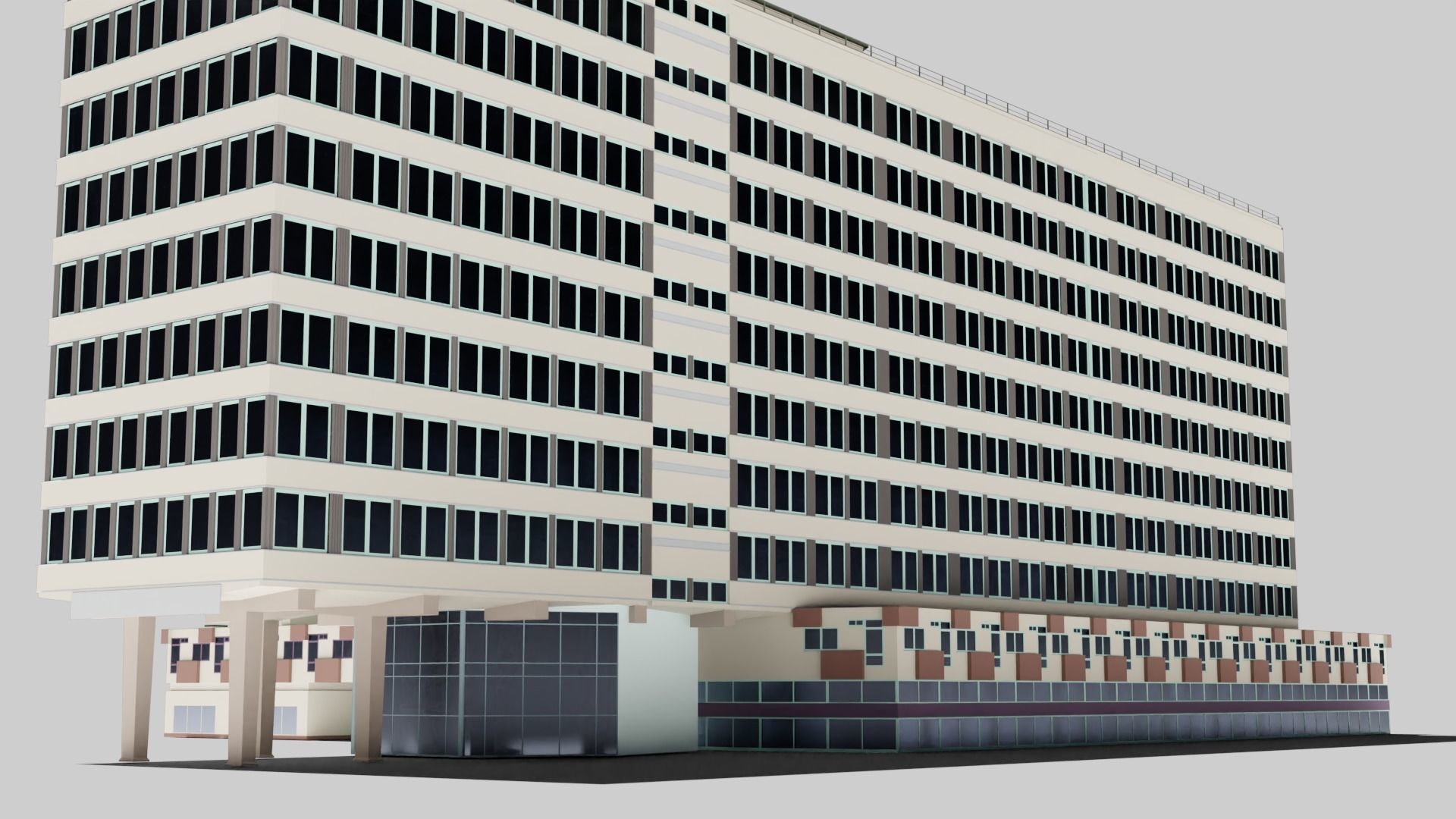 Eastern European Building 013 Low-poly 3D model_8