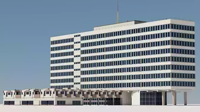 Eastern European Building 013 Low-poly 3D model