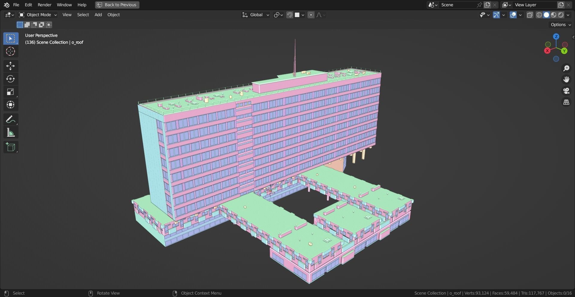 Eastern European Building 013 Low-poly 3D model_13