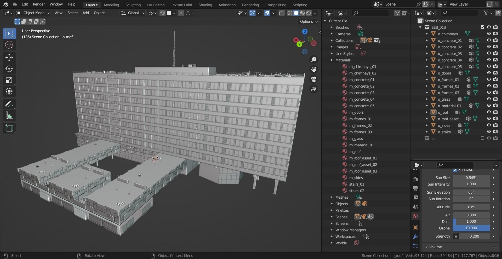Eastern European Building 013 Low-poly 3D model_9