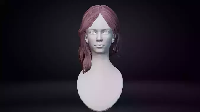Female Hair Low-poly 3D model