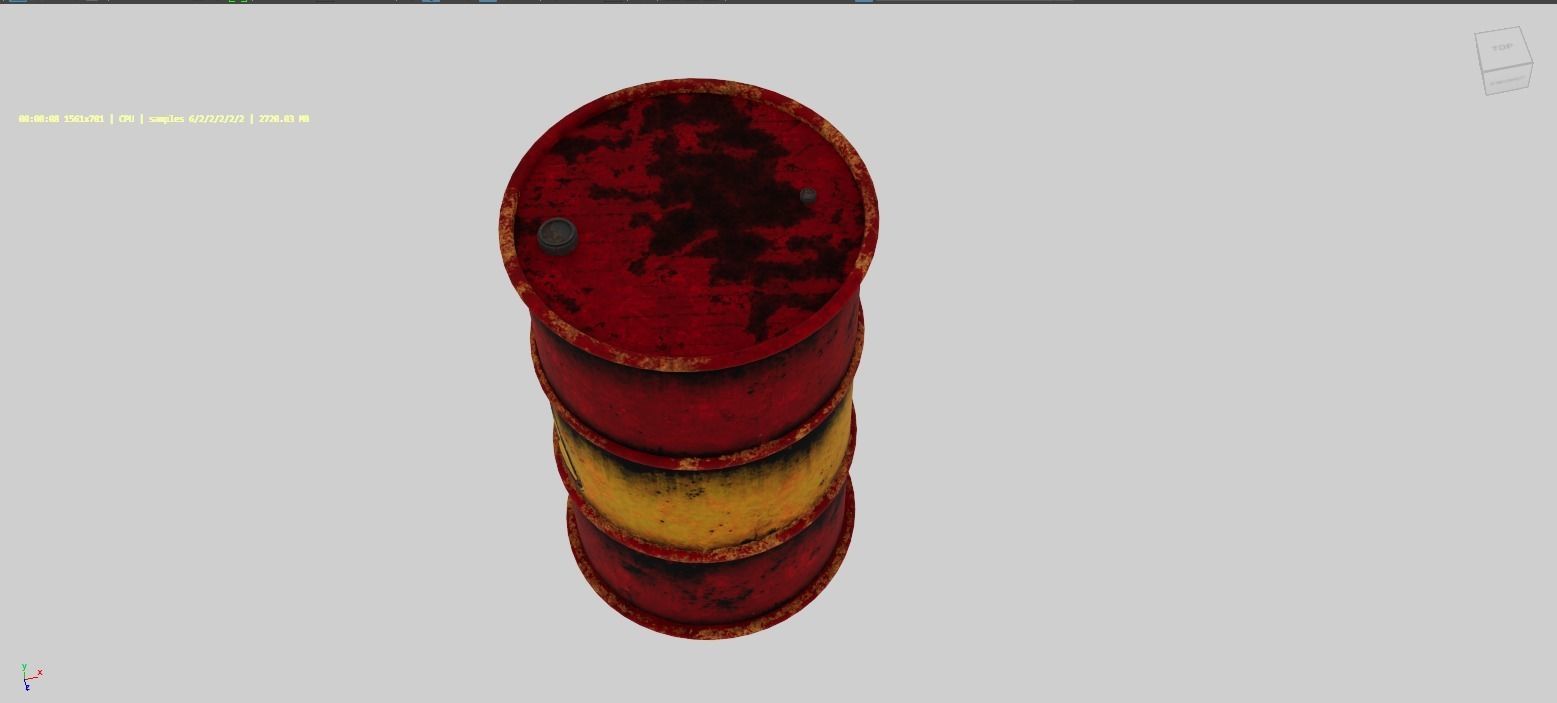 Old Metal Barrels 3D Model 3D model_1