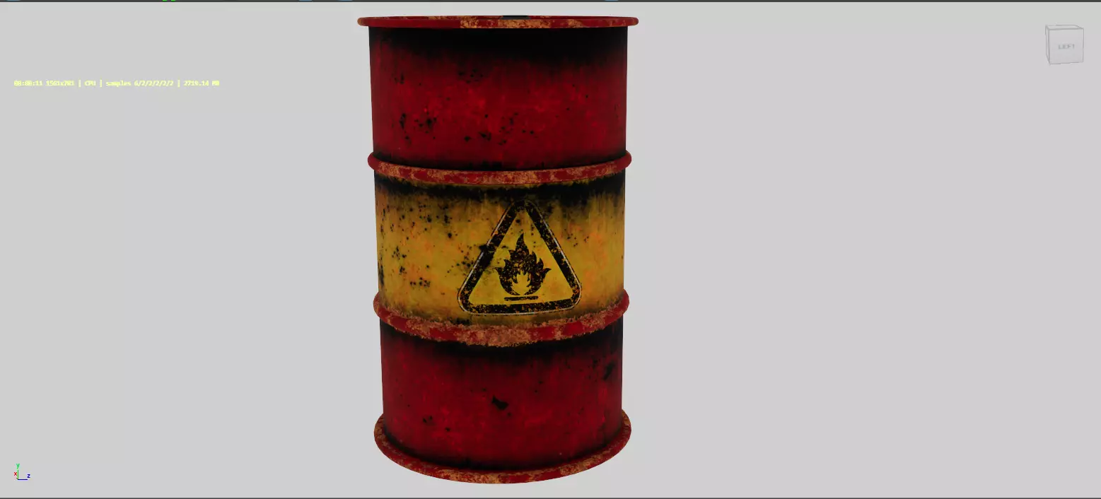 Old Metal Barrels 3D Model 3D model_0