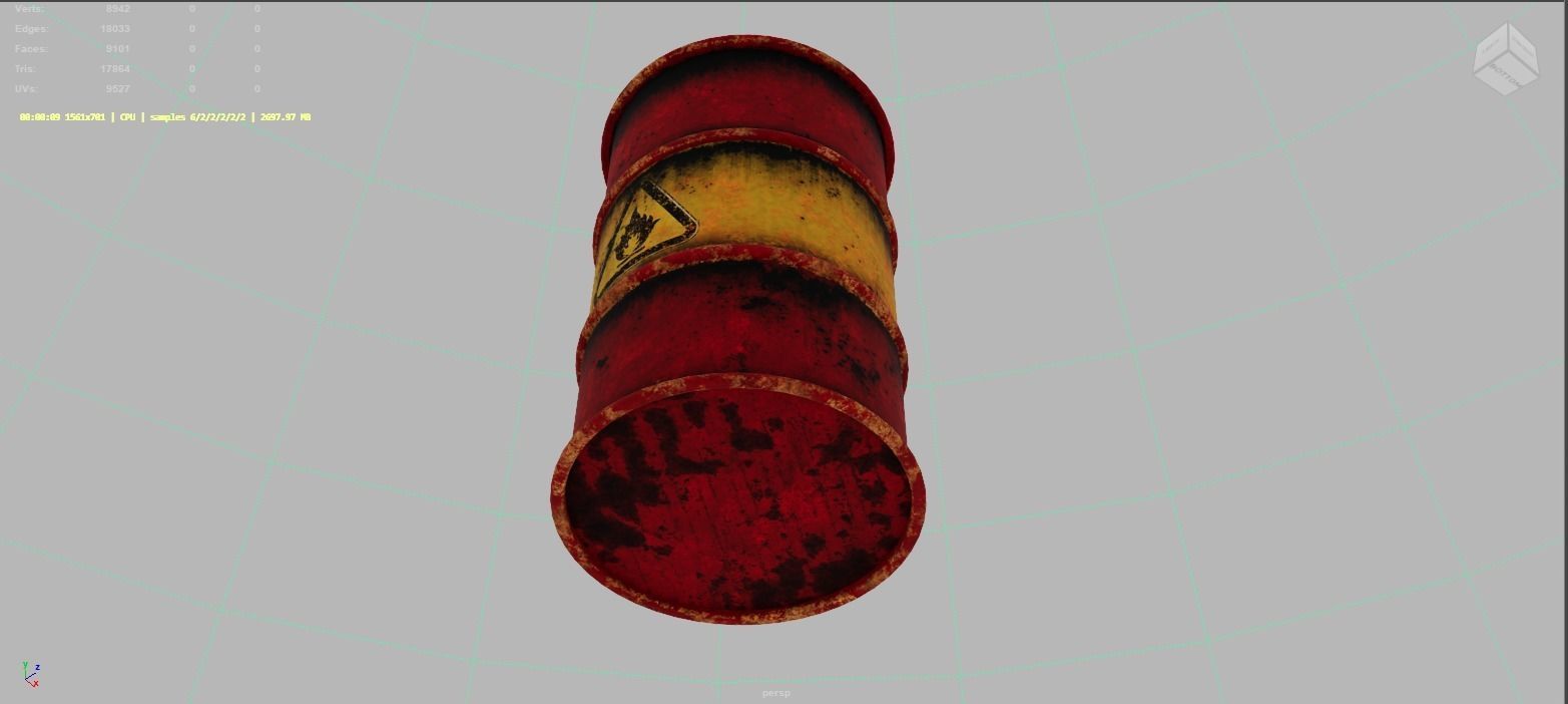 Old Metal Barrels 3D Model 3D model_4