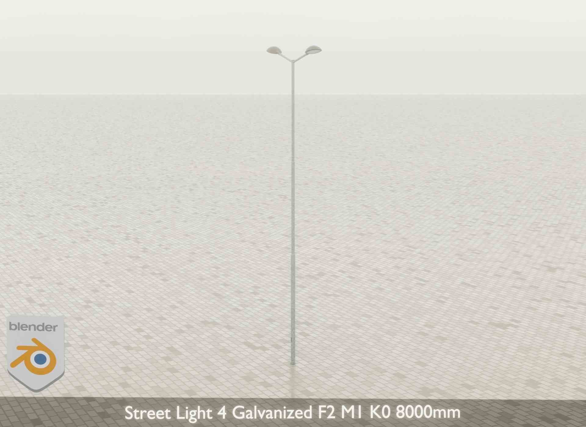 Street Light 4 Galvanized F2 M1 K0 8000mm Low-poly 3D model_47