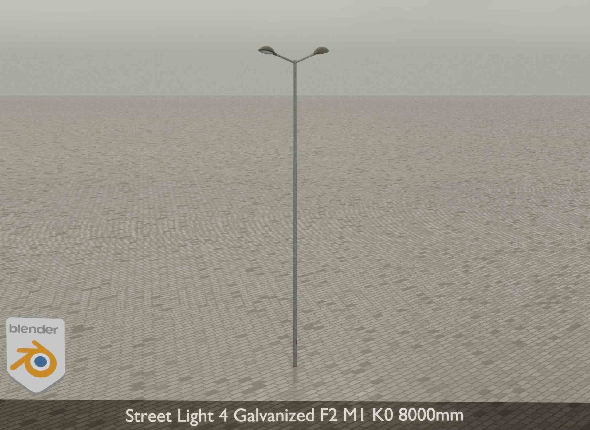 Street Light 4 Galvanized F2 M1 K0 8000mm Low-poly 3D model_34