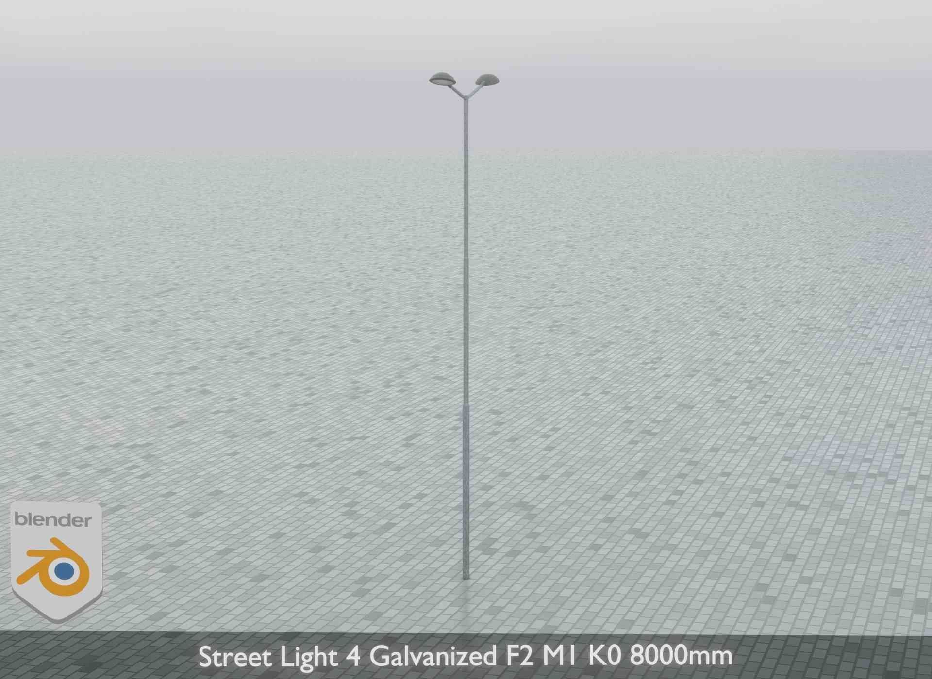 Street Light 4 Galvanized F2 M1 K0 8000mm Low-poly 3D model_12