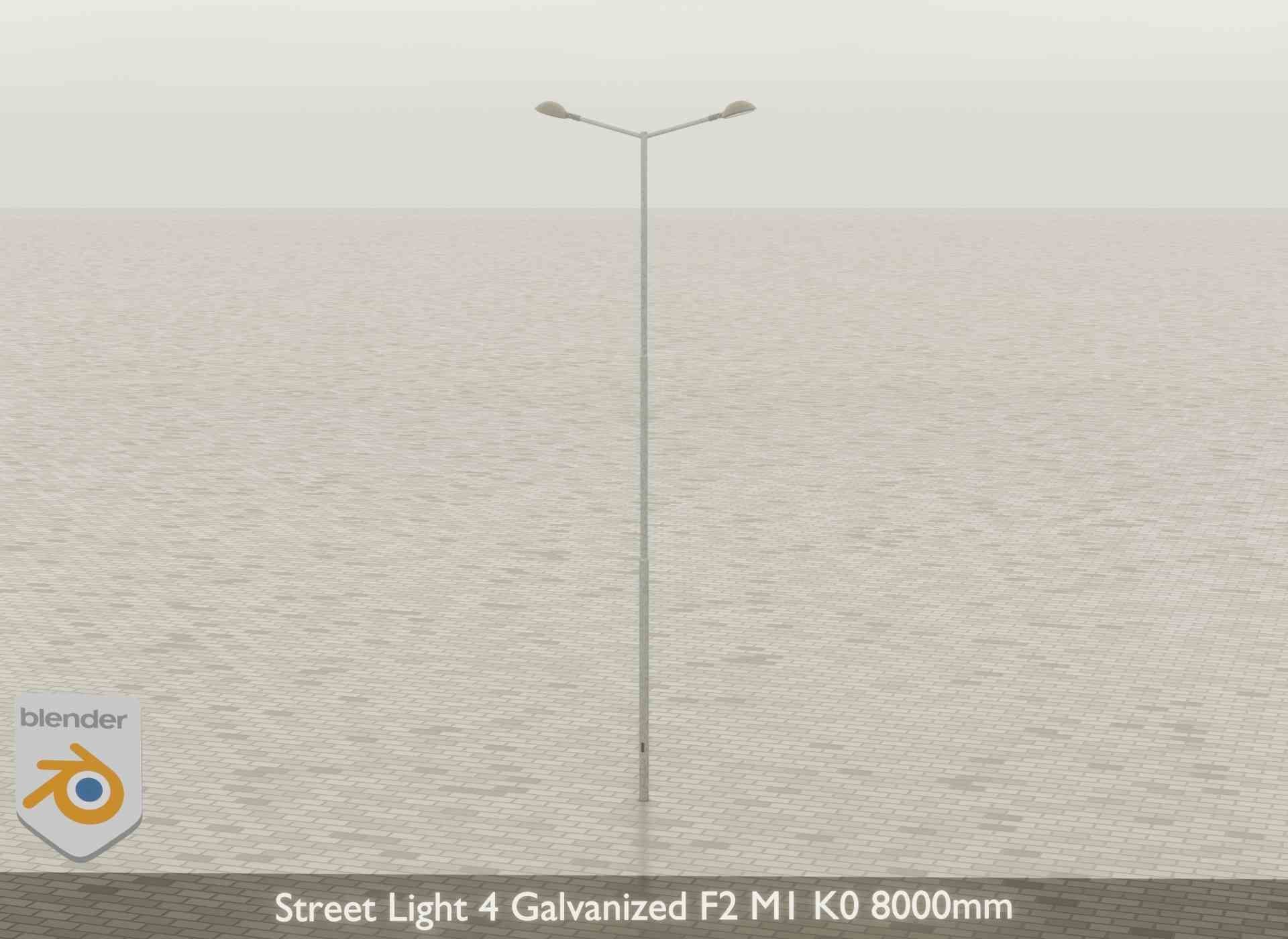 Street Light 4 Galvanized F2 M1 K0 8000mm Low-poly 3D model_42