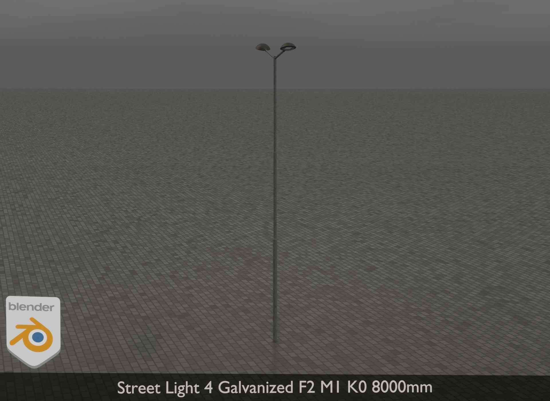 Street Light 4 Galvanized F2 M1 K0 8000mm Low-poly 3D model_28
