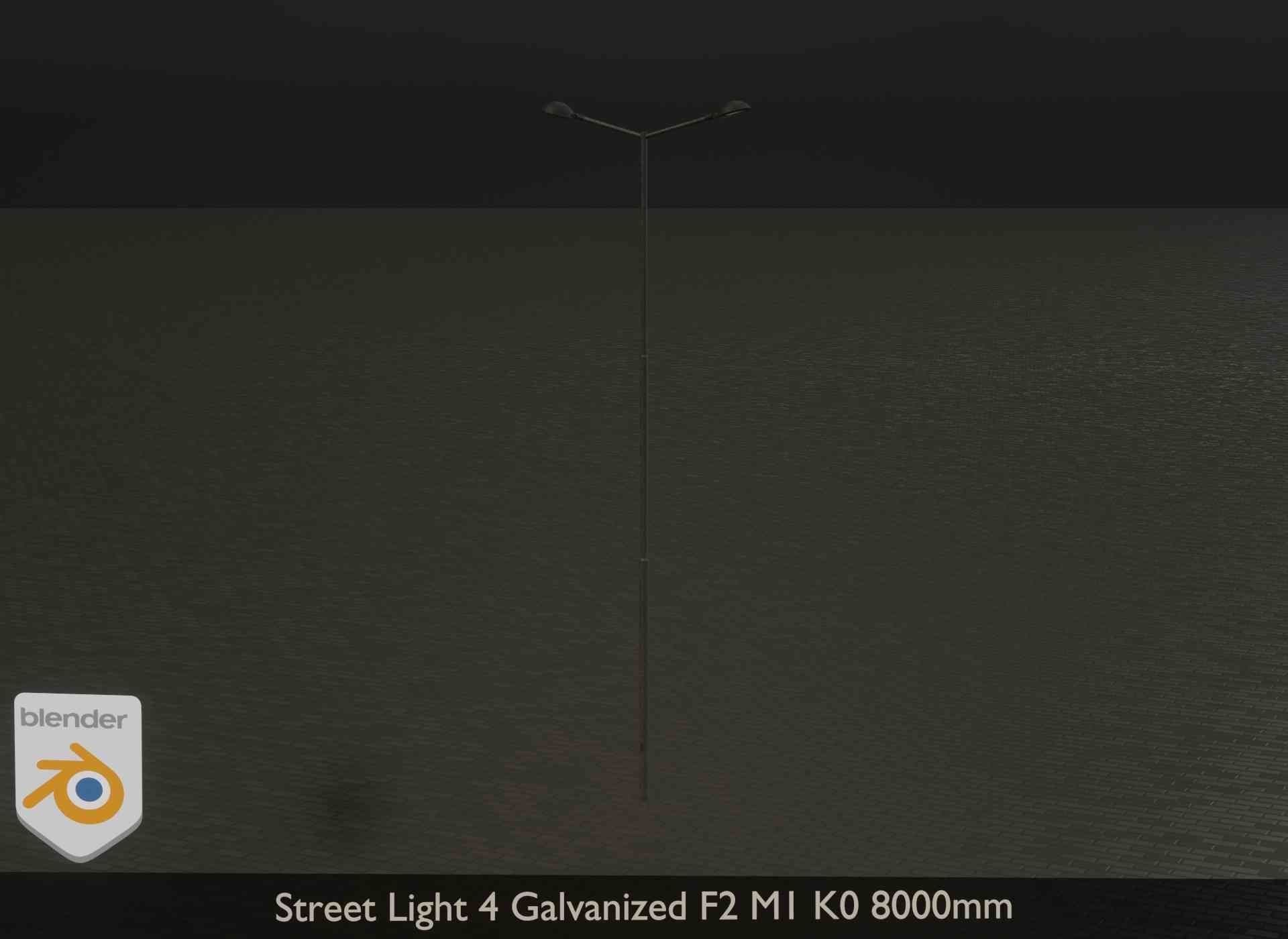 Street Light 4 Galvanized F2 M1 K0 8000mm Low-poly 3D model_23