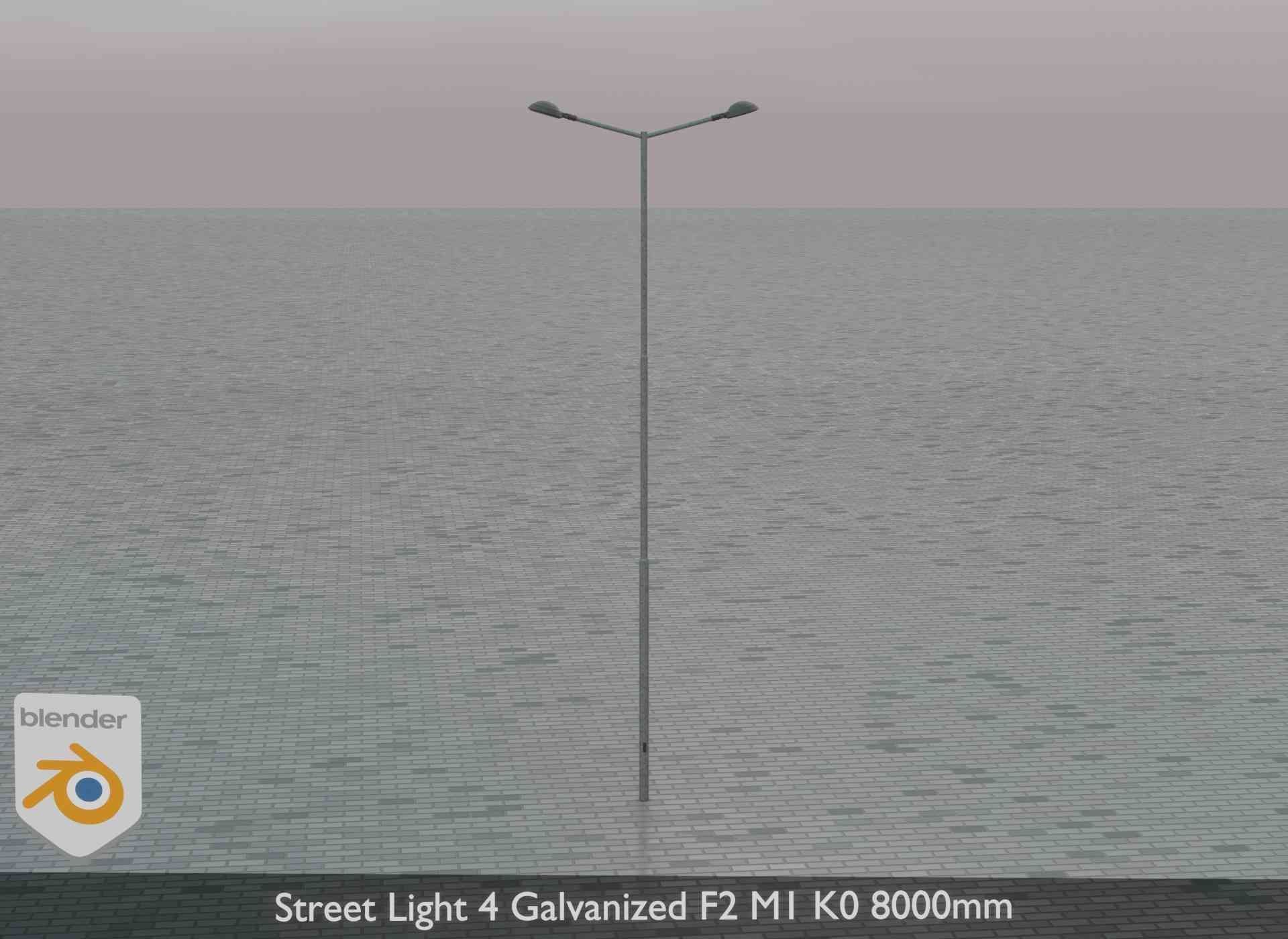 Street Light 4 Galvanized F2 M1 K0 8000mm Low-poly 3D model_79