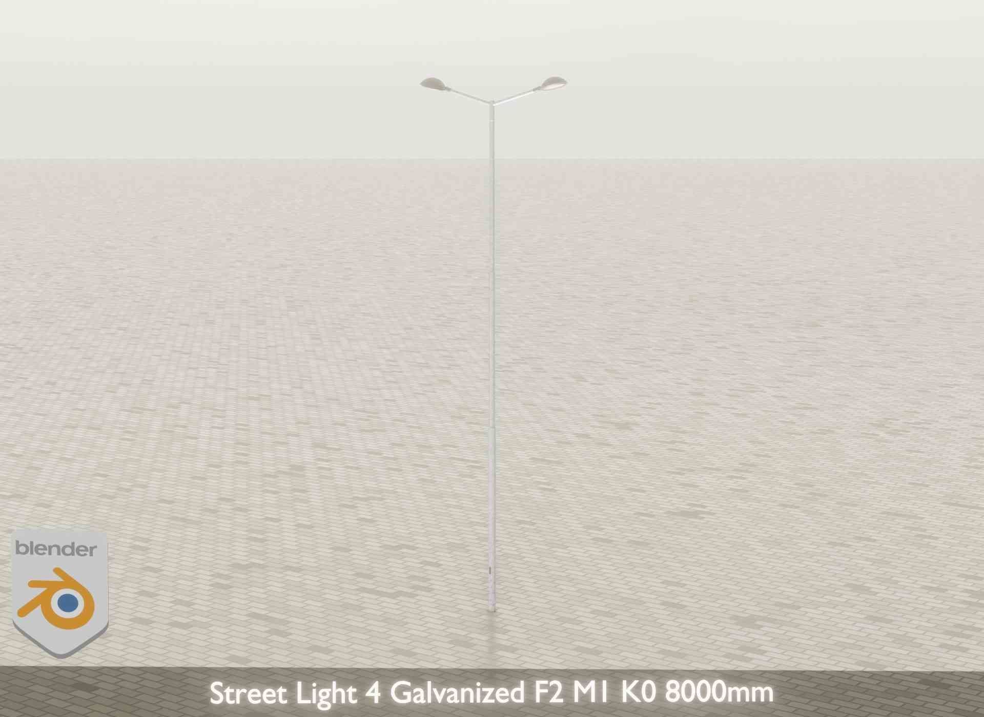 Street Light 4 Galvanized F2 M1 K0 8000mm Low-poly 3D model_44