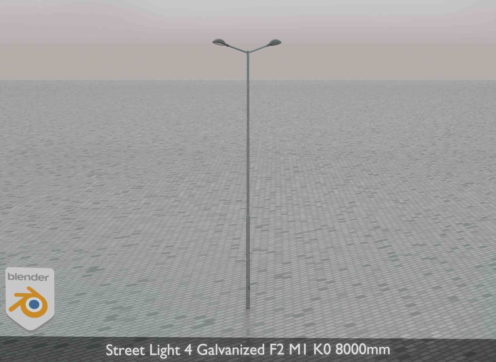Street Light 4 Galvanized F2 M1 K0 8000mm Low-poly 3D model_75