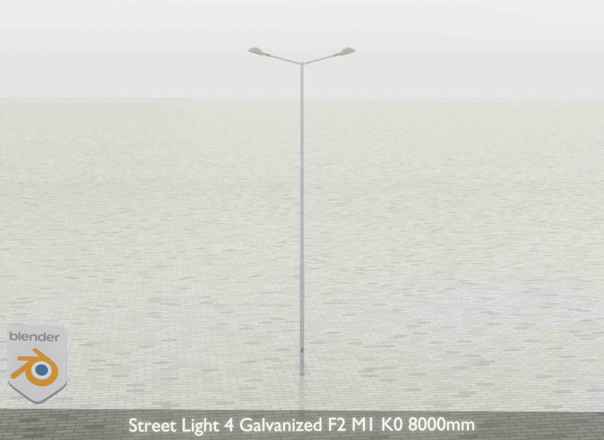 Street Light 4 Galvanized F2 M1 K0 8000mm Low-poly 3D model_59