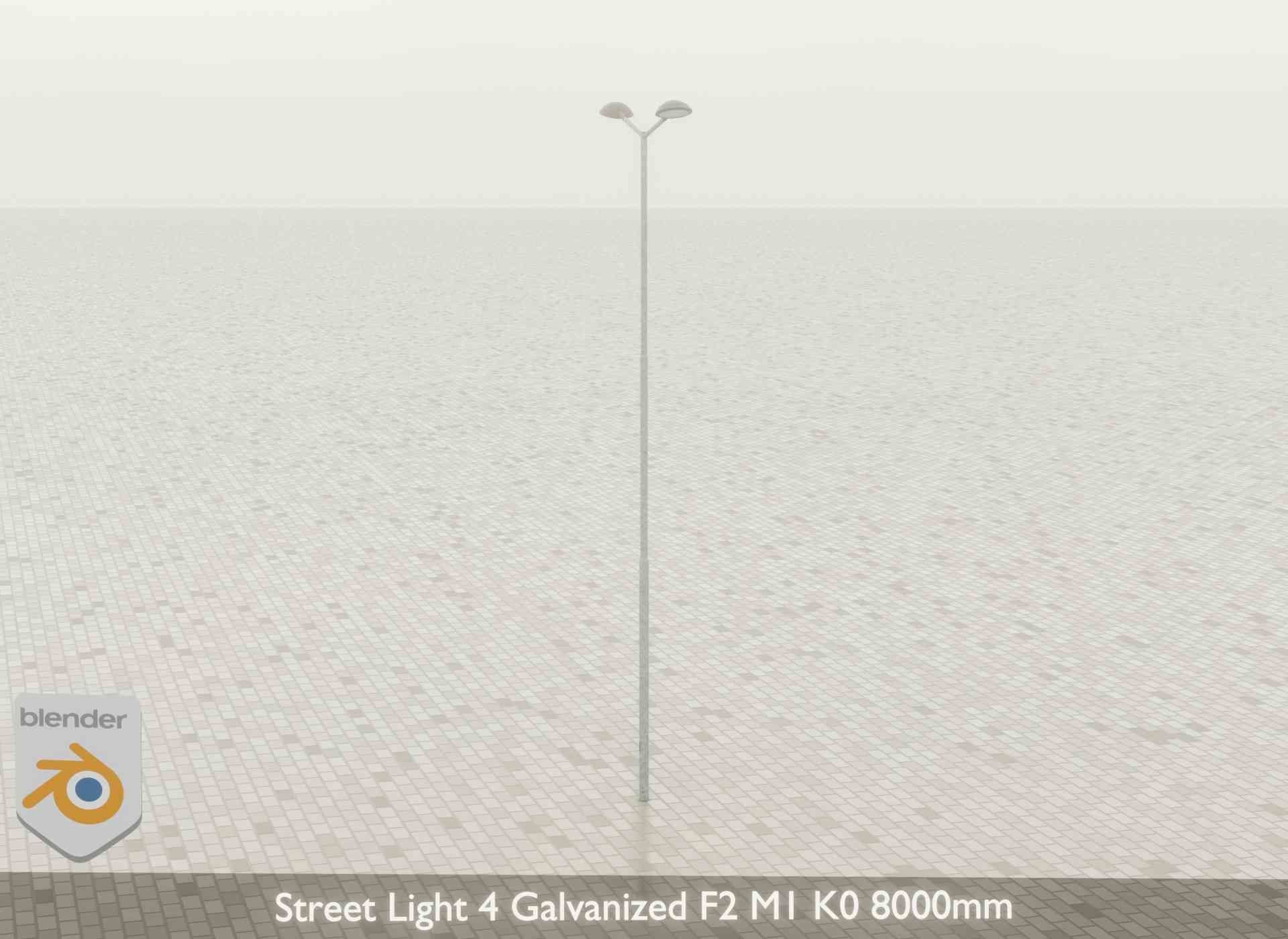 Street Light 4 Galvanized F2 M1 K0 8000mm Low-poly 3D model_48