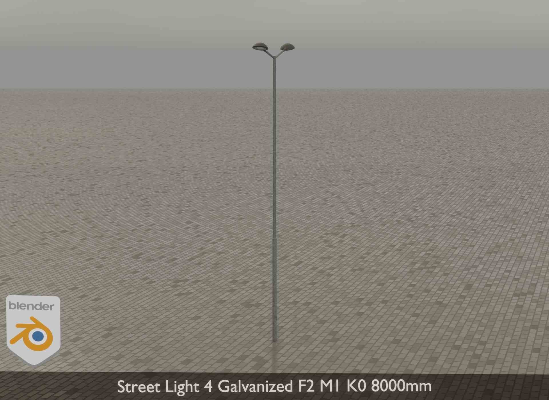 Street Light 4 Galvanized F2 M1 K0 8000mm Low-poly 3D model_32