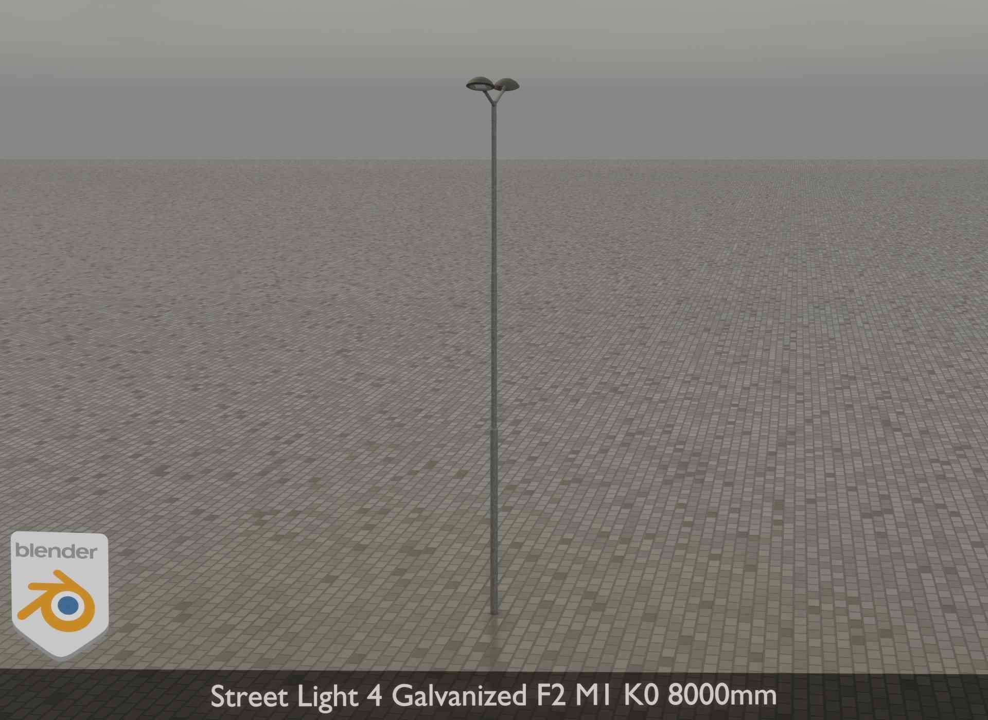 Street Light 4 Galvanized F2 M1 K0 8000mm Low-poly 3D model_31