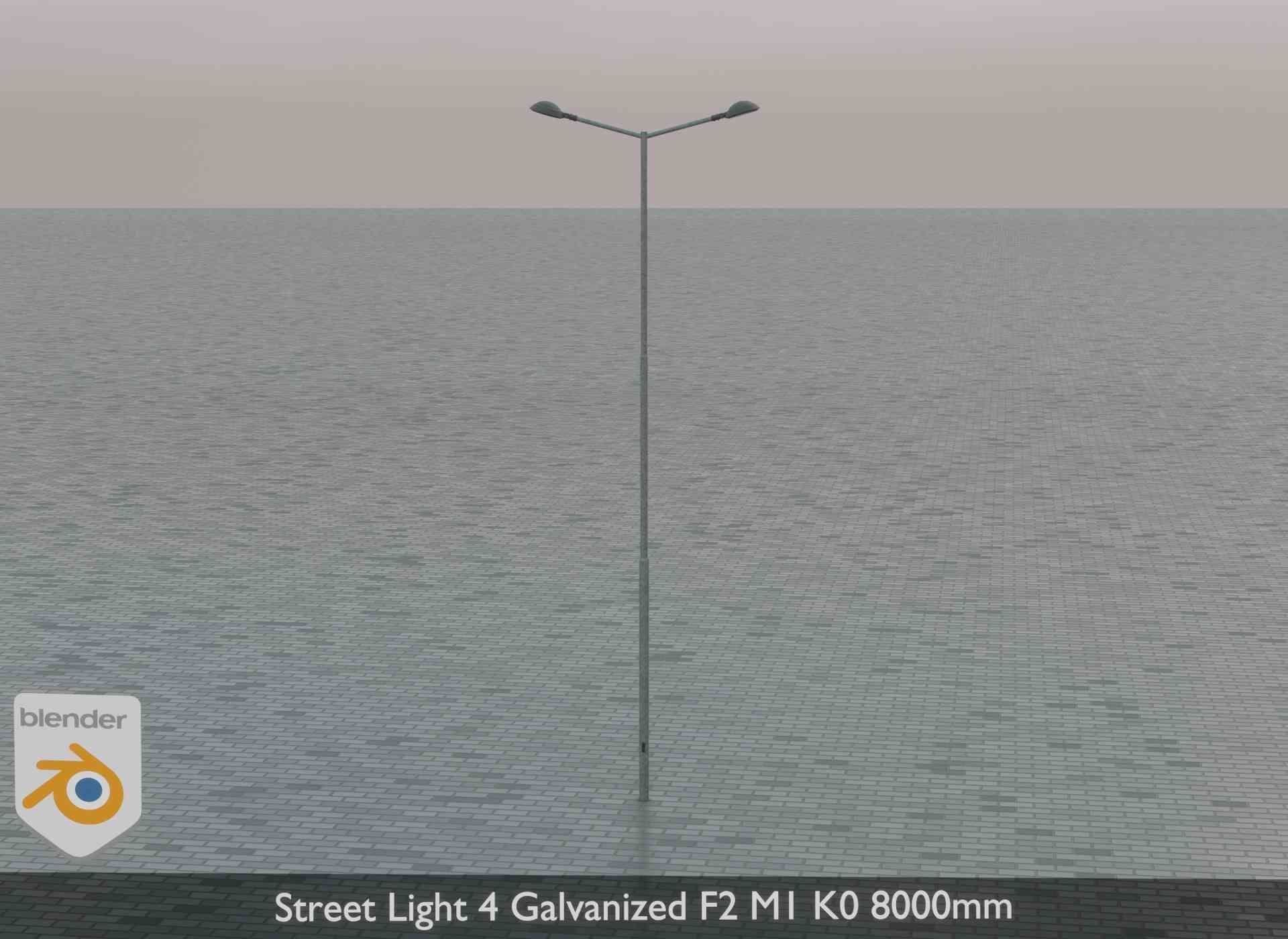 Street Light 4 Galvanized F2 M1 K0 8000mm Low-poly 3D model_1