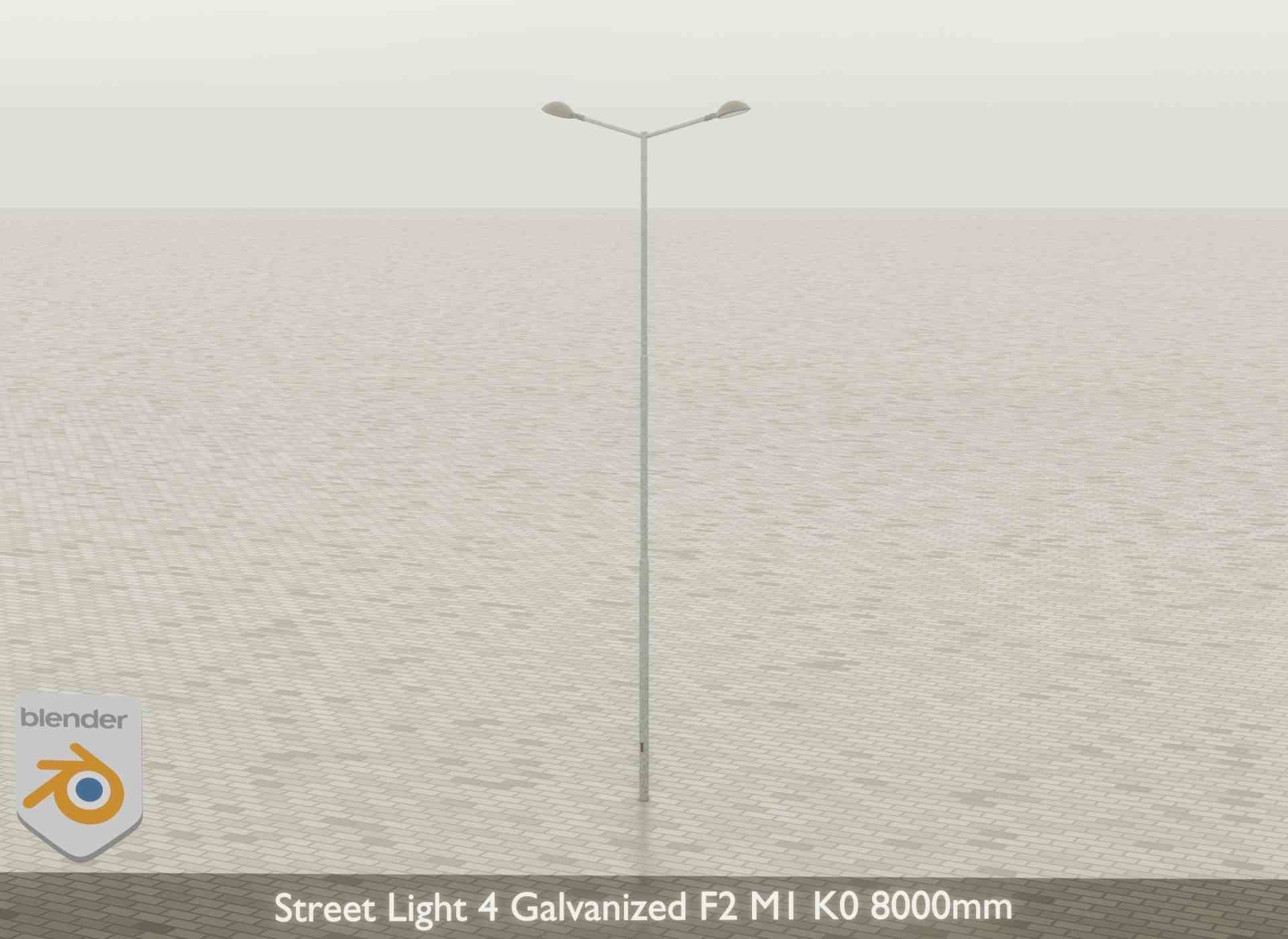 Street Light 4 Galvanized F2 M1 K0 8000mm Low-poly 3D model_43