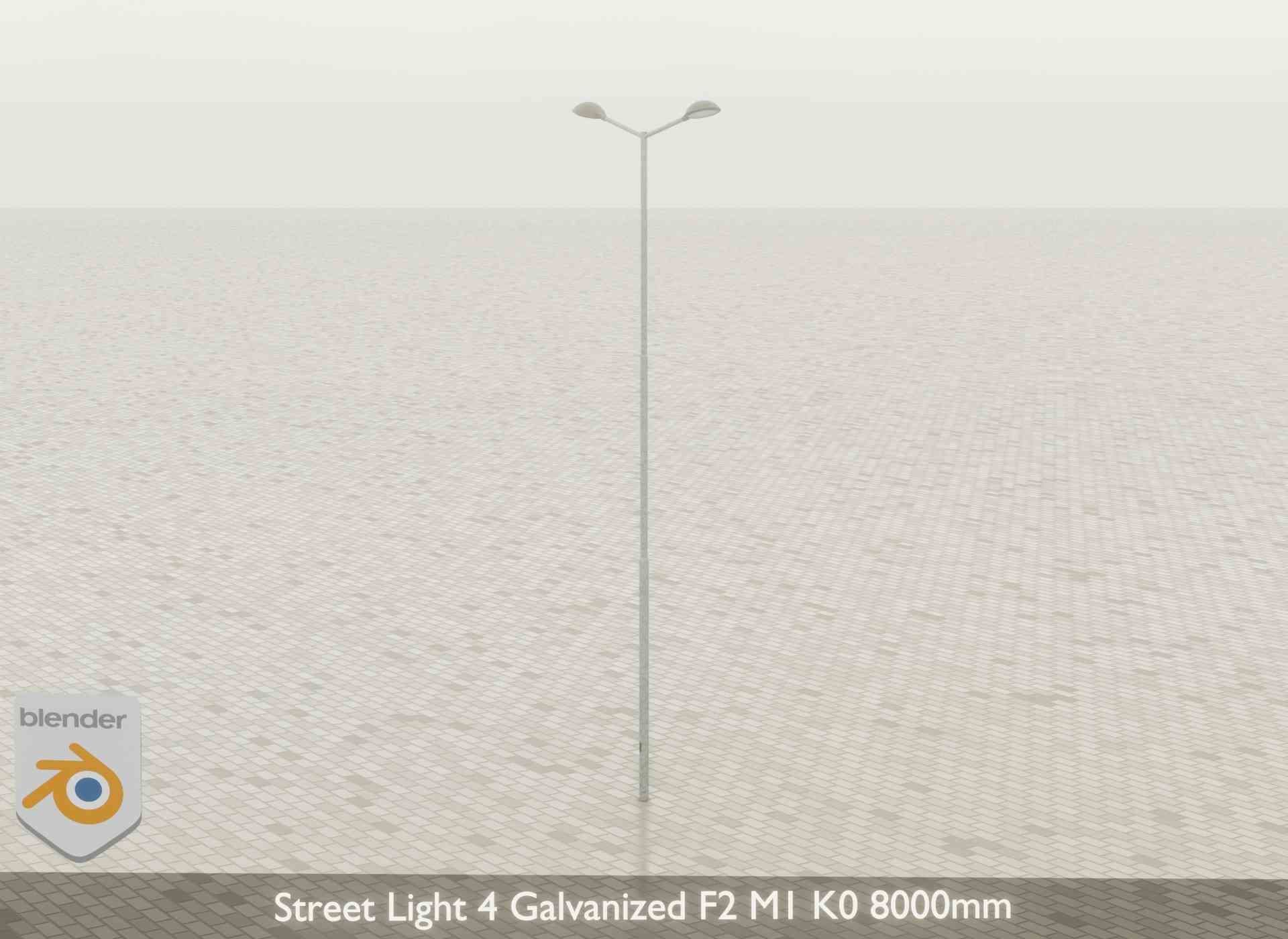 Street Light 4 Galvanized F2 M1 K0 8000mm Low-poly 3D model_46