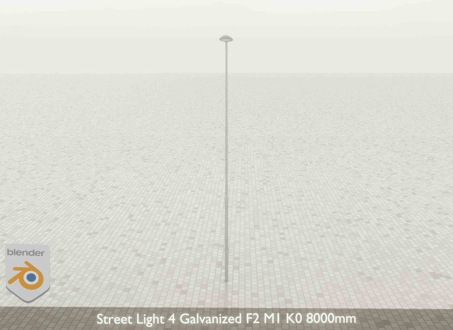 Street Light 4 Galvanized F2 M1 K0 8000mm Low-poly 3D model_50