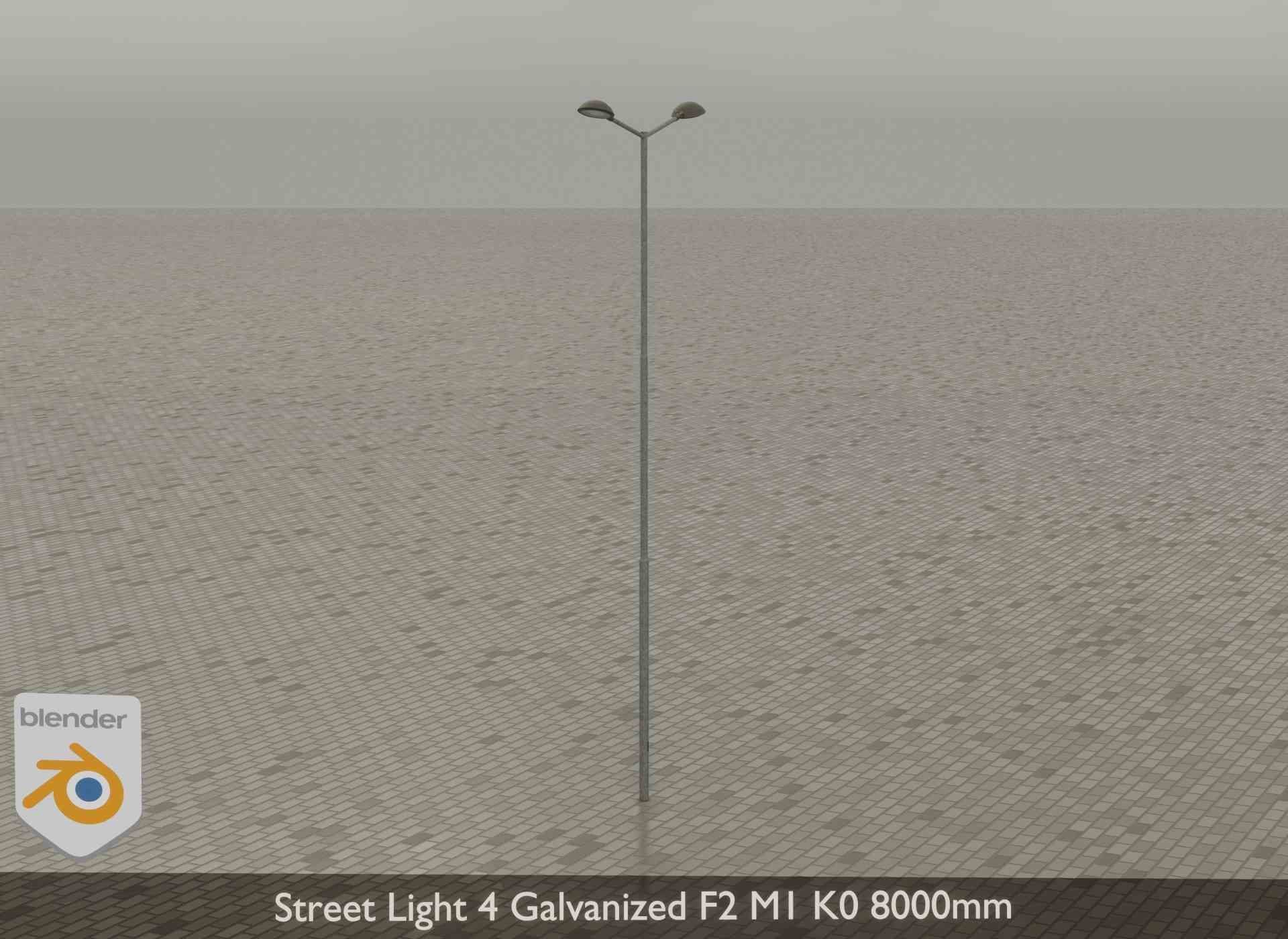 Street Light 4 Galvanized F2 M1 K0 8000mm Low-poly 3D model_33
