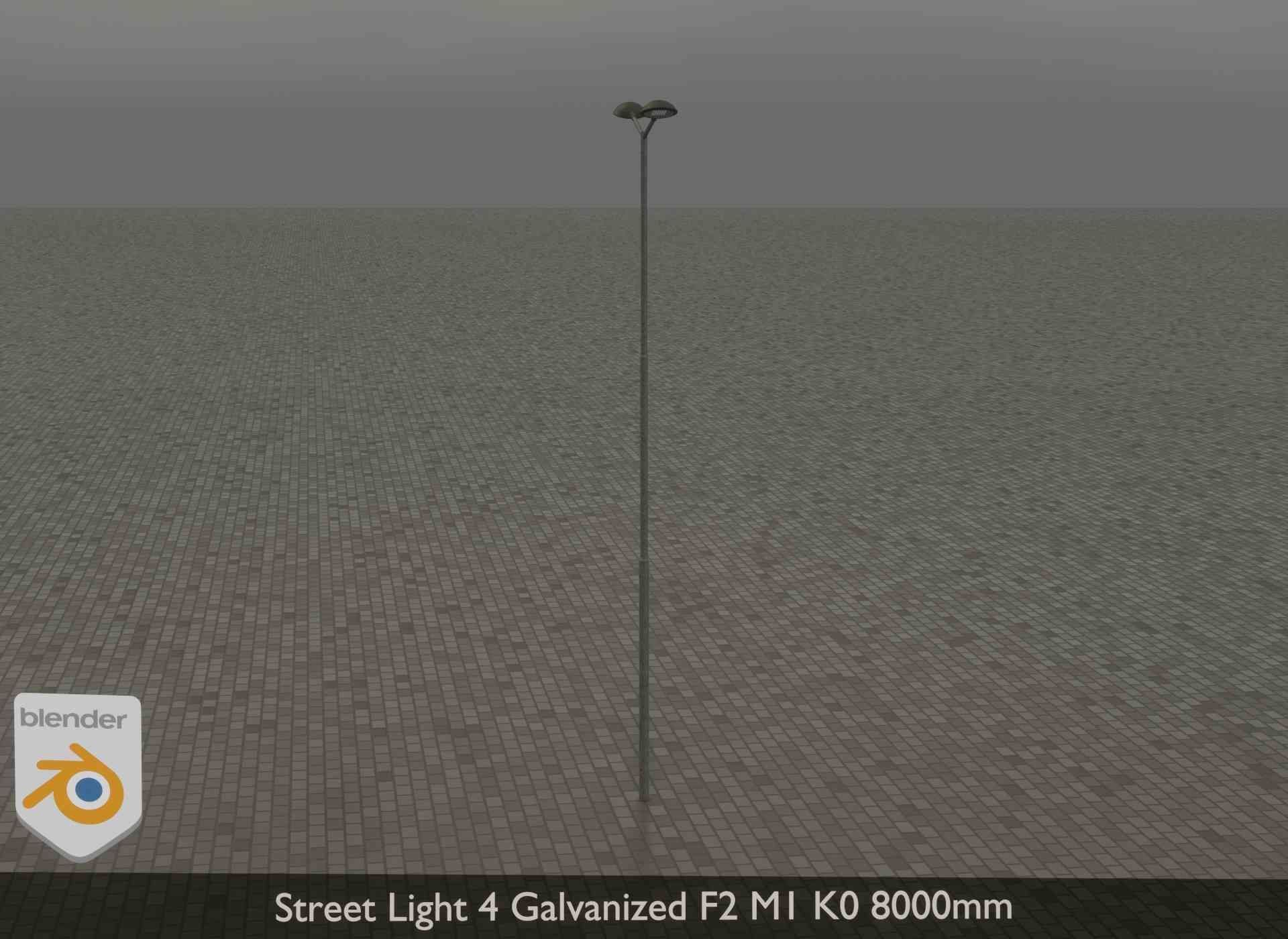 Street Light 4 Galvanized F2 M1 K0 8000mm Low-poly 3D model_29