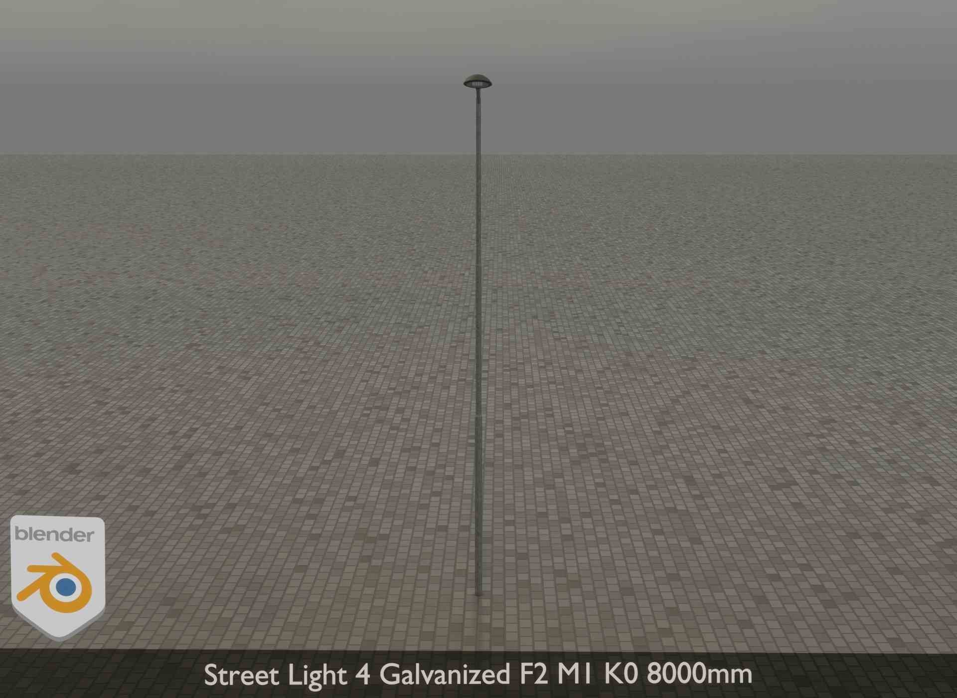 Street Light 4 Galvanized F2 M1 K0 8000mm Low-poly 3D model_30