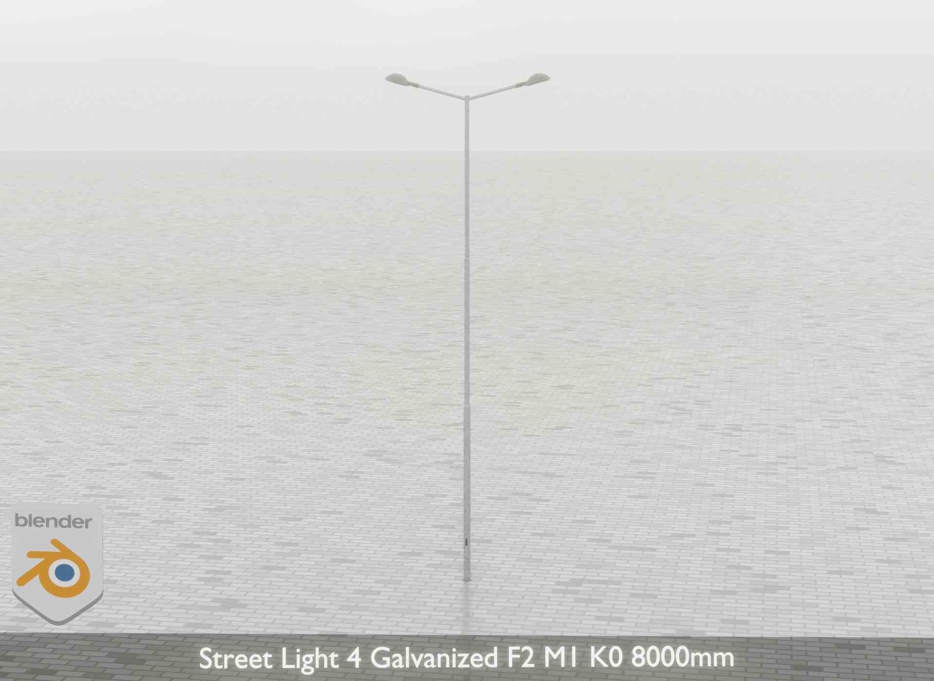 Street Light 4 Galvanized F2 M1 K0 8000mm Low-poly 3D model_61