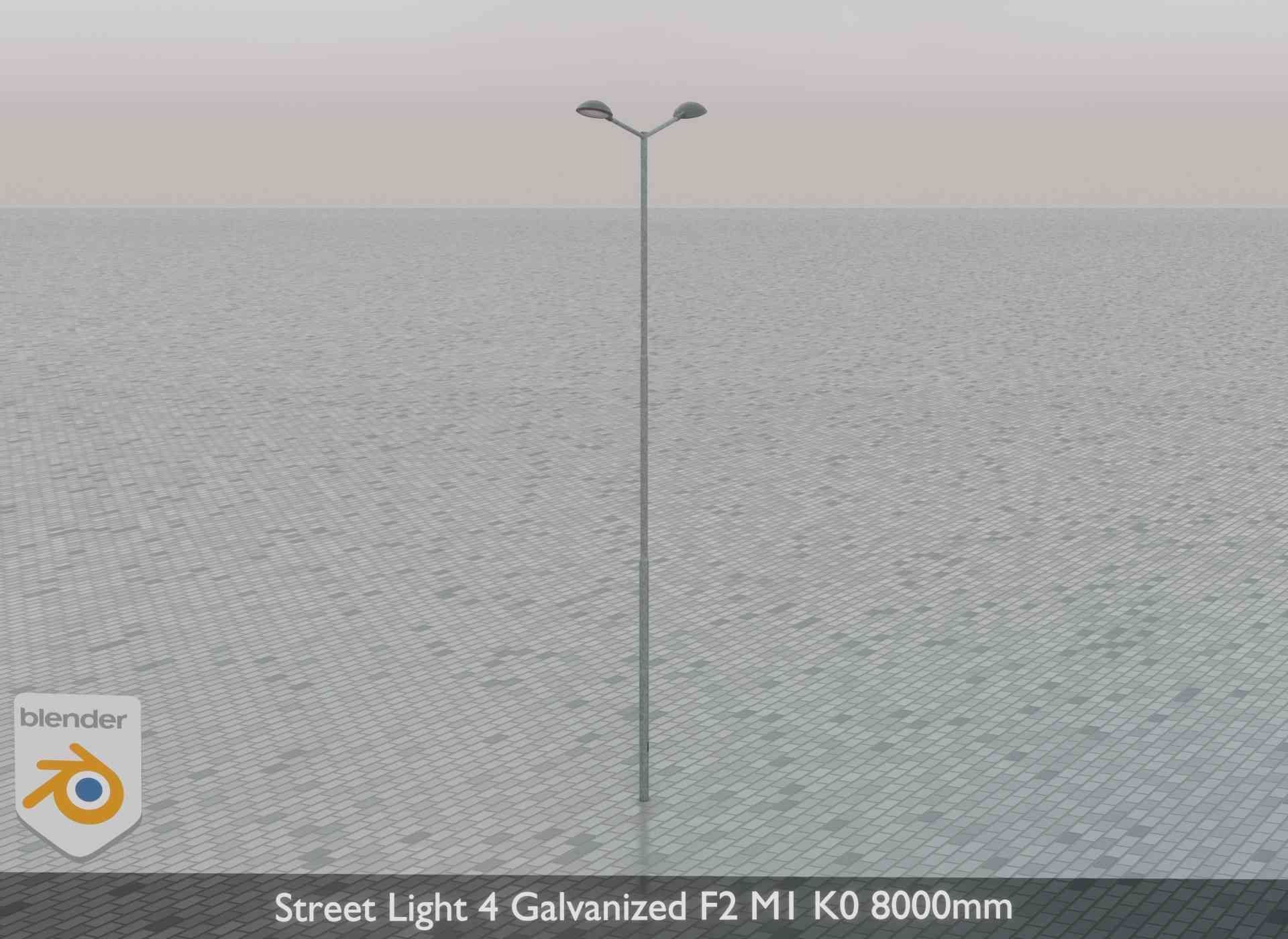 Street Light 4 Galvanized F2 M1 K0 8000mm Low-poly 3D model_73