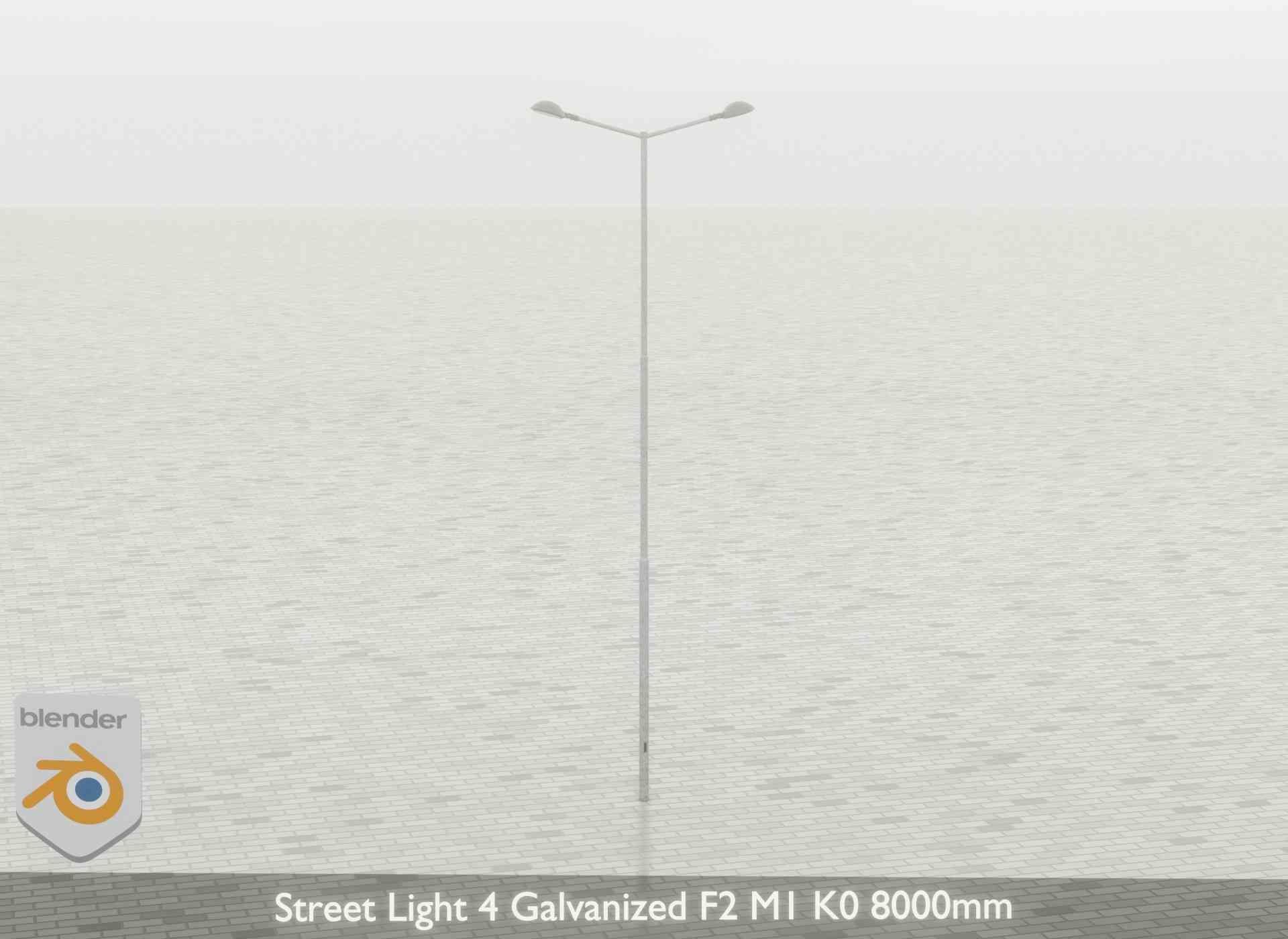 Street Light 4 Galvanized F2 M1 K0 8000mm Low-poly 3D model_58