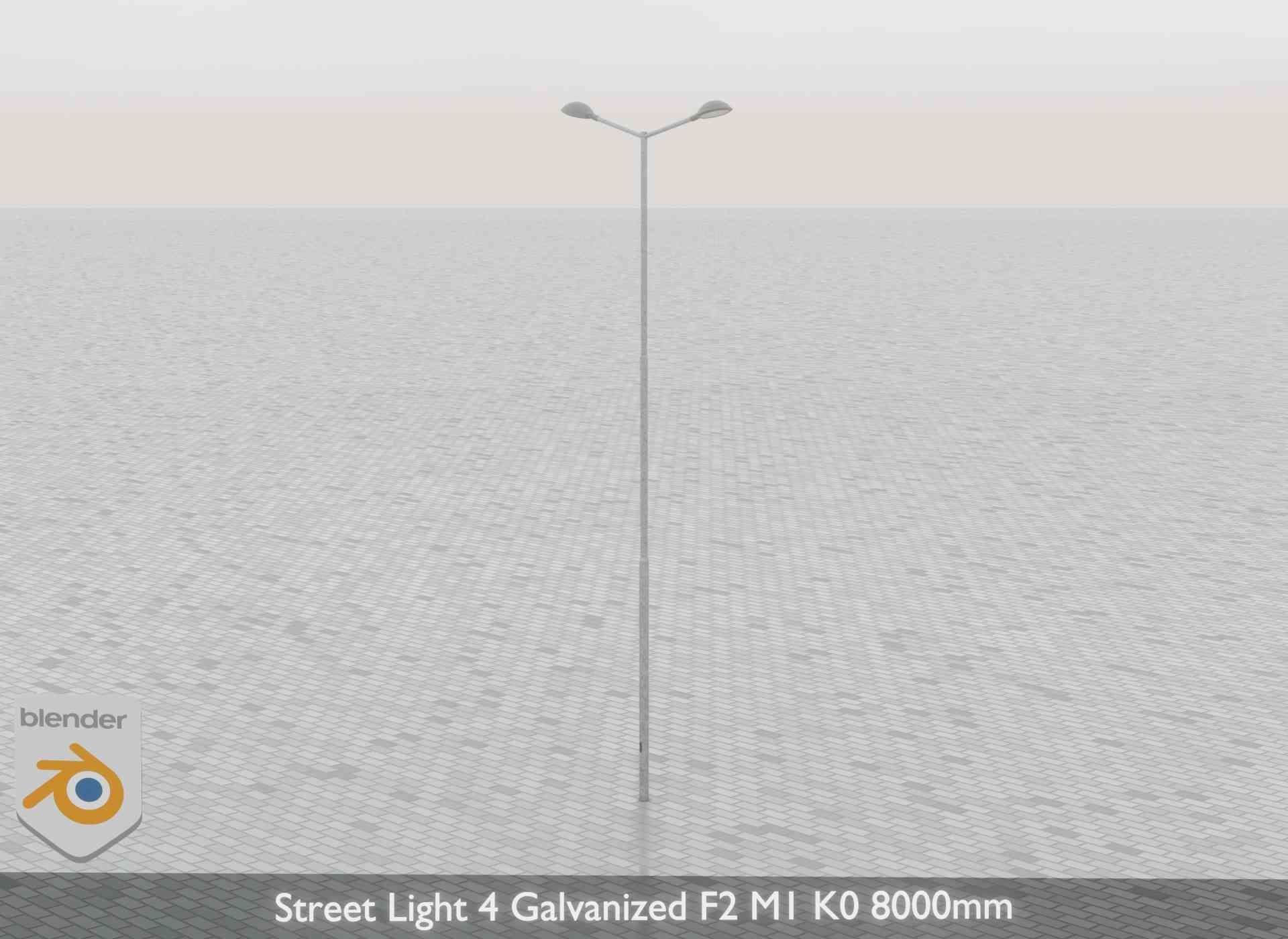 Street Light 4 Galvanized F2 M1 K0 8000mm Low-poly 3D model_65