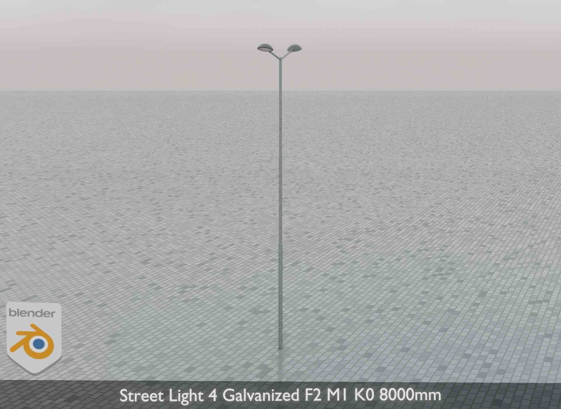 Street Light 4 Galvanized F2 M1 K0 8000mm Low-poly 3D model_72