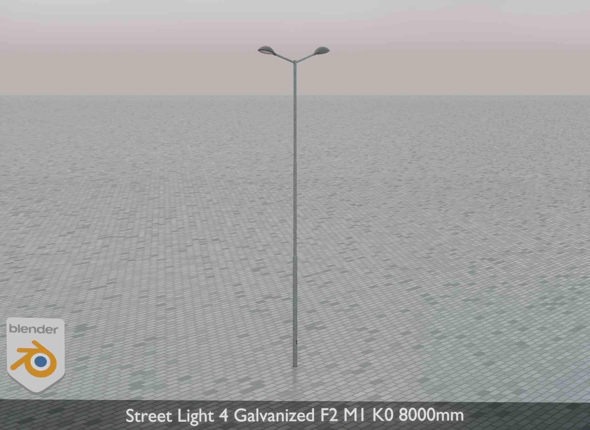 Street Light 4 Galvanized F2 M1 K0 8000mm Low-poly 3D model_74