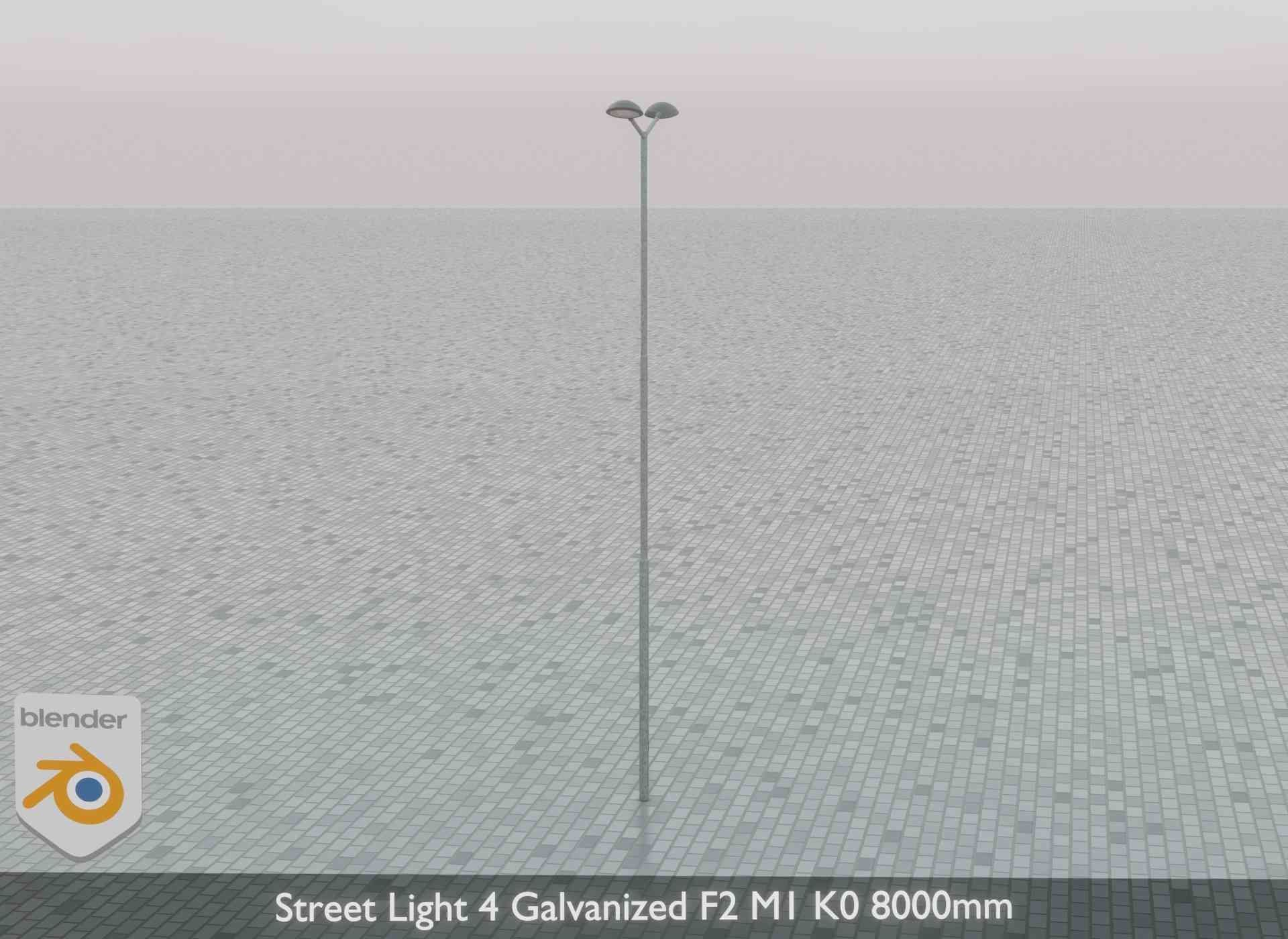 Street Light 4 Galvanized F2 M1 K0 8000mm Low-poly 3D model_71